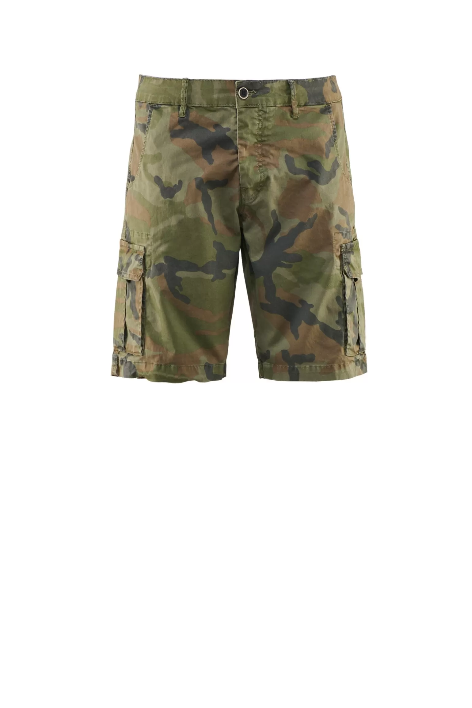 Uomo Bomboogie Bermuda Cargo Fantasia Camouflage In Gabardina Di Cotone