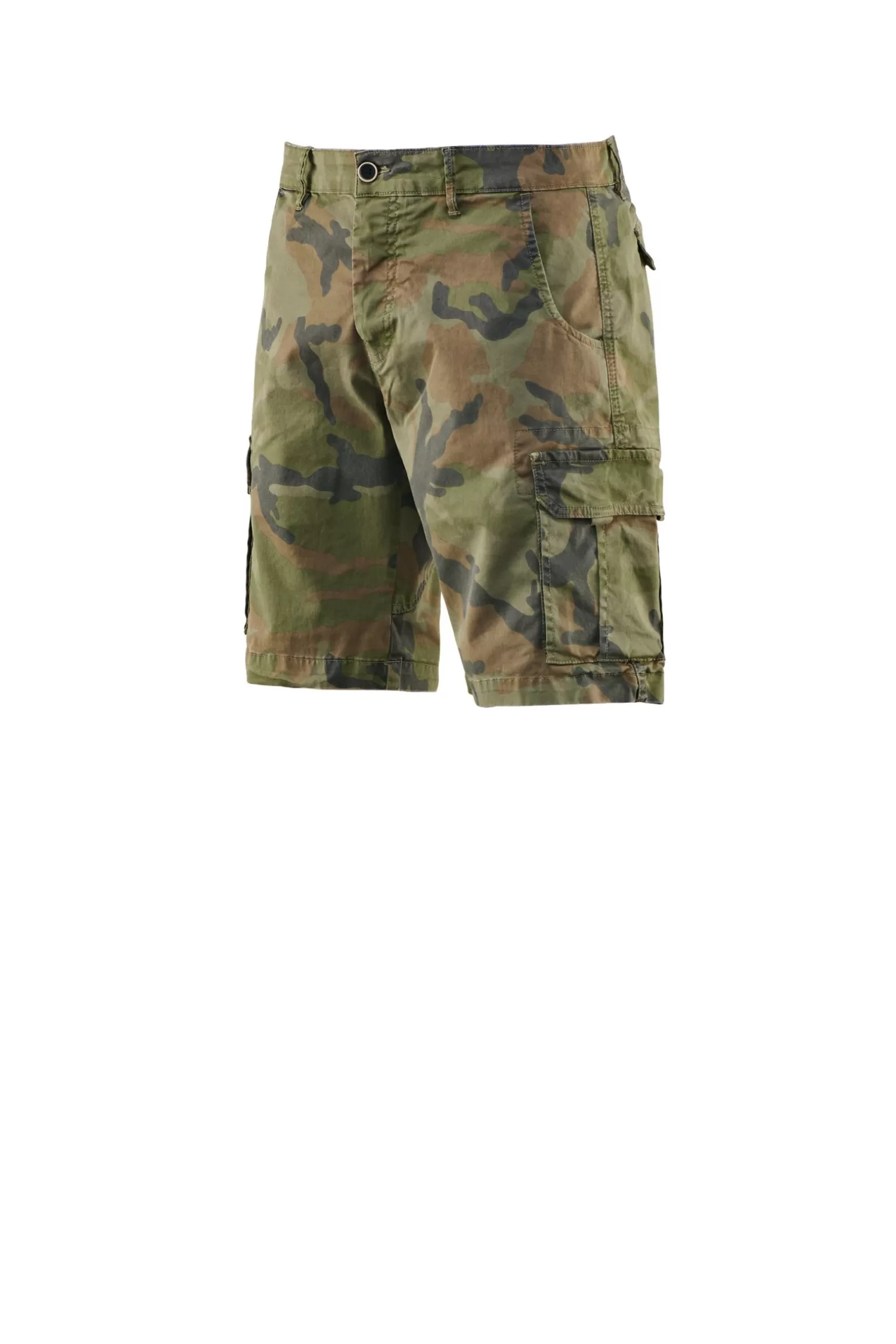 Uomo Bomboogie Bermuda Cargo Fantasia Camouflage In Gabardina Di Cotone