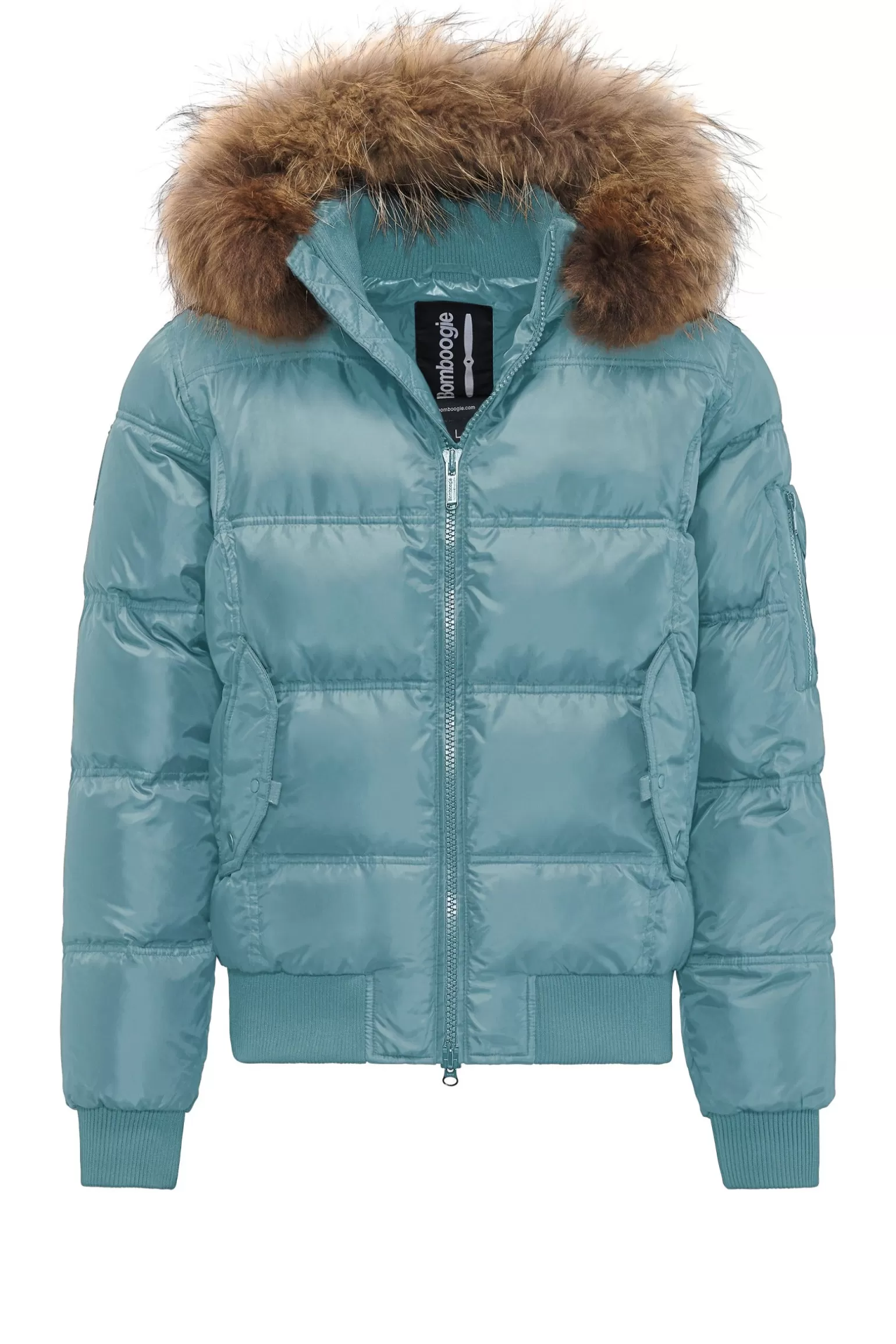 Uomo Bomboogie Bomber Imbottito In Piuma Con Bordo In Pelliccia Folta
