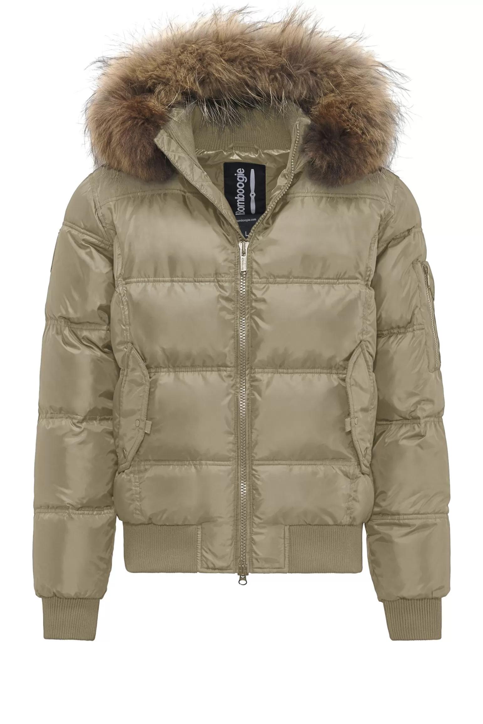 Uomo Bomboogie Bomber Imbottito In Piuma Con Bordo In Pelliccia Sintetica