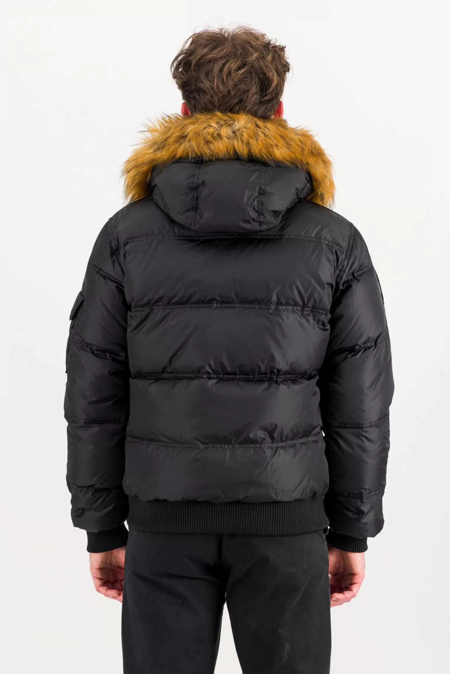 Uomo Bomboogie Bomber Imbottito In Piuma Con Bordo In Pelliccia Sintetica