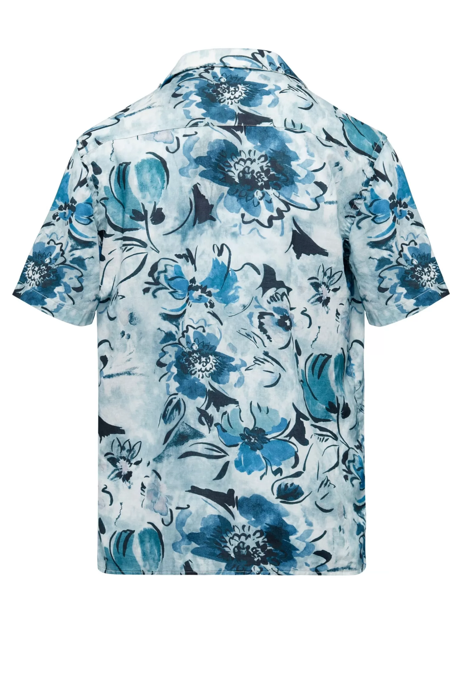 Uomo Bomboogie Camicia A Manica Corta Stampata In Lino/Cotone