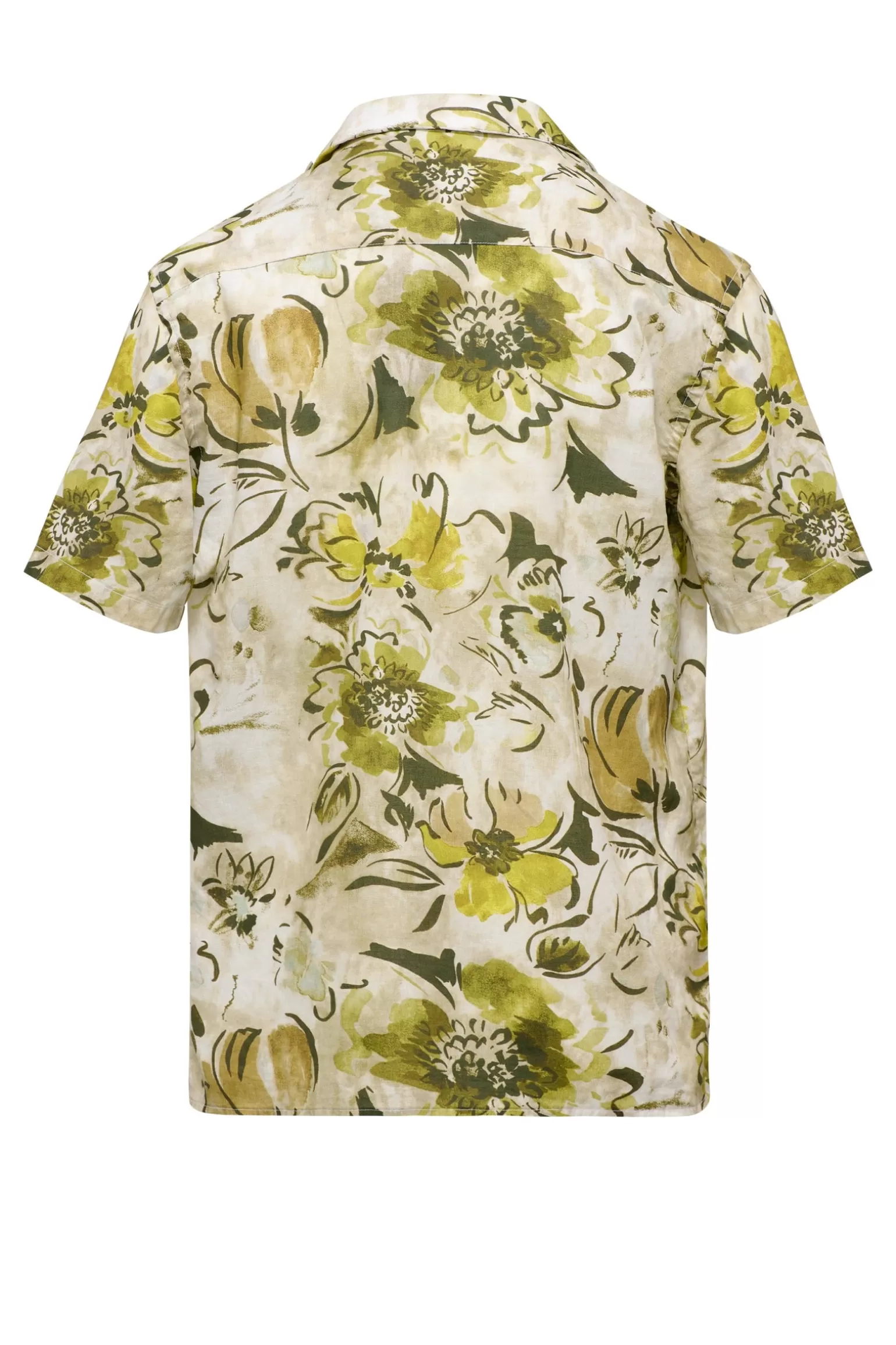 Uomo Bomboogie Camicia A Manica Corta Stampata In Lino/Cotone