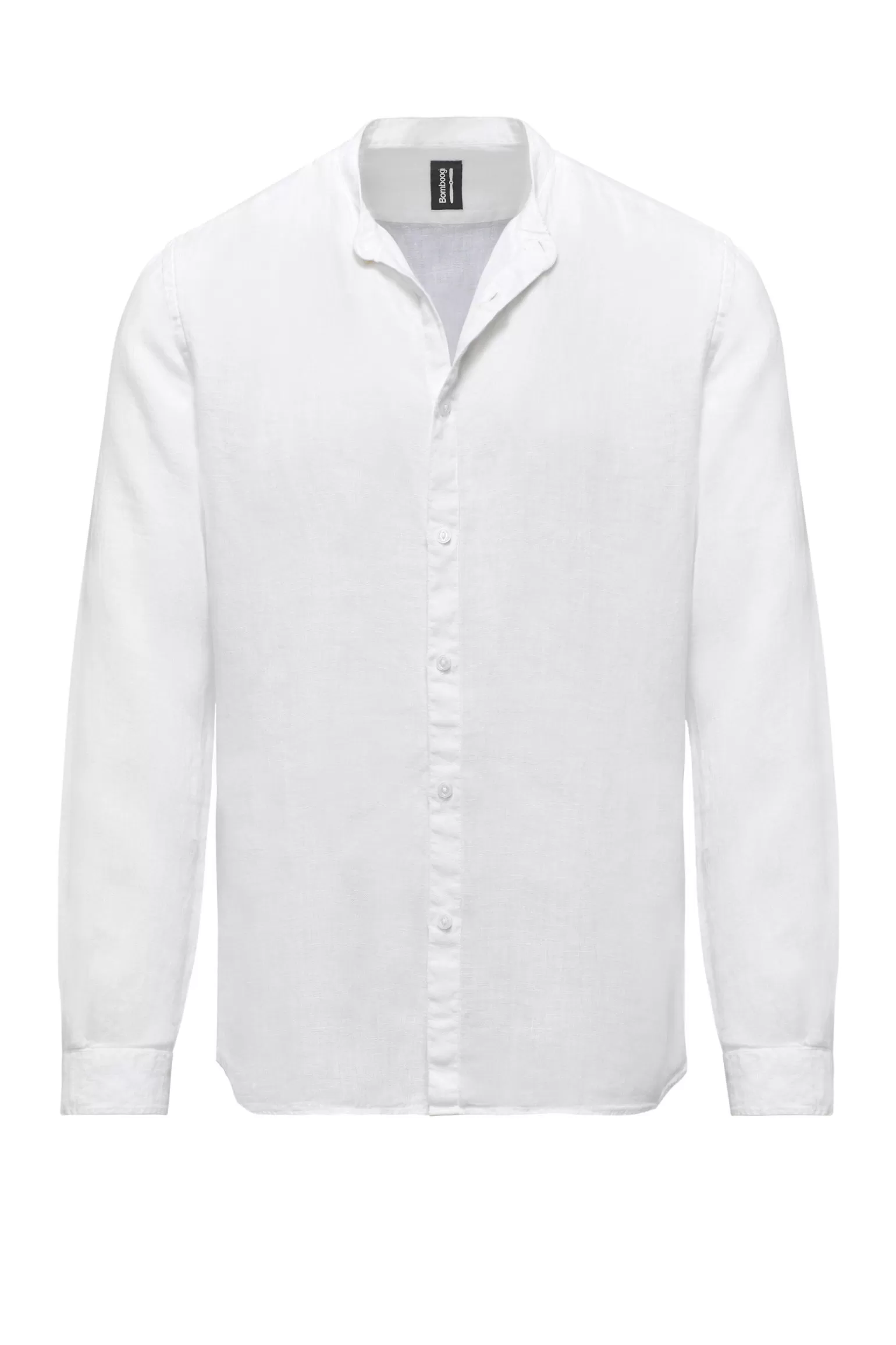 Uomo Bomboogie Camicia In Lino Con Collo Alla Coreana