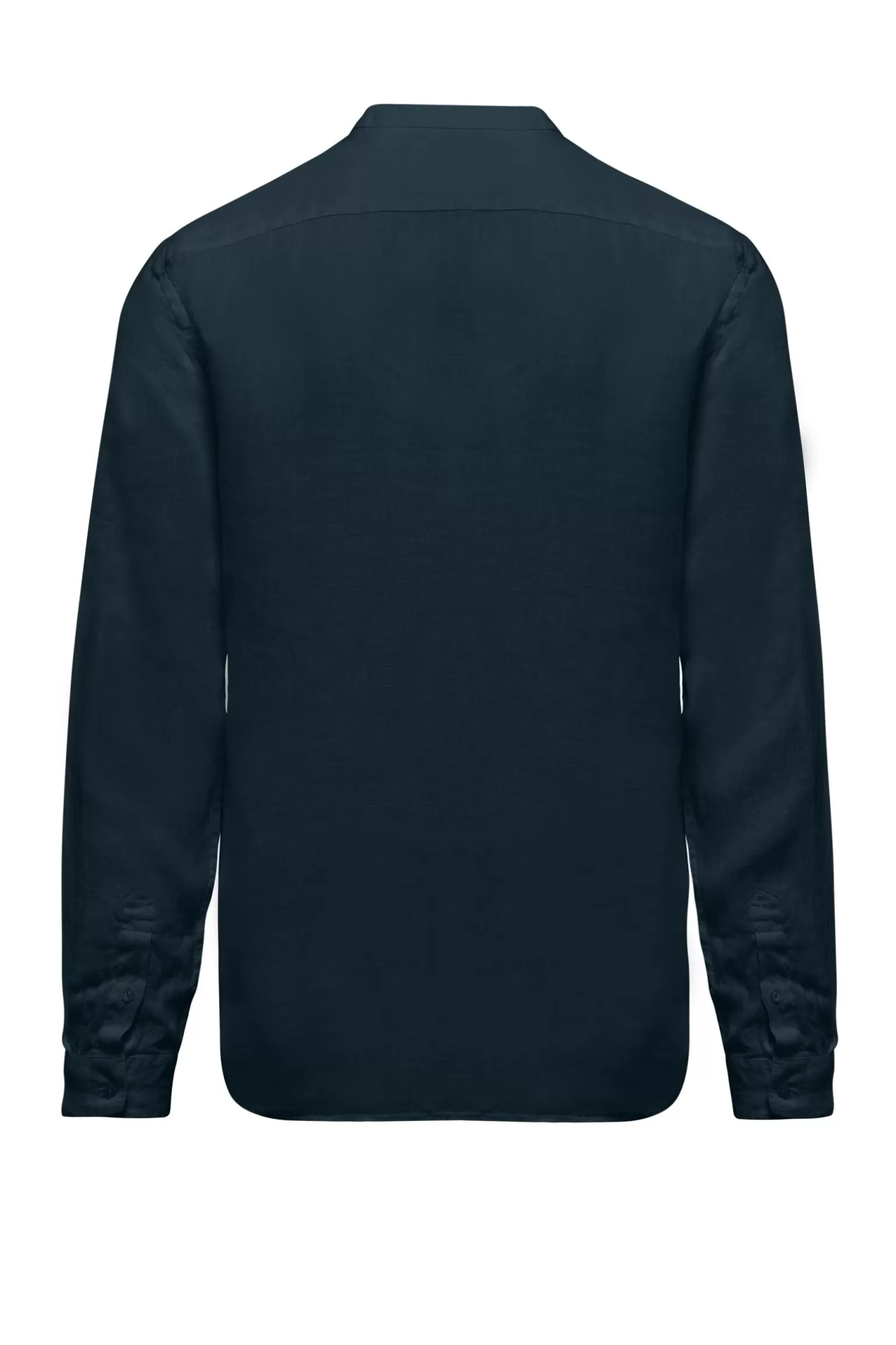 Uomo Bomboogie Camicia In Lino Con Collo Alla Coreana