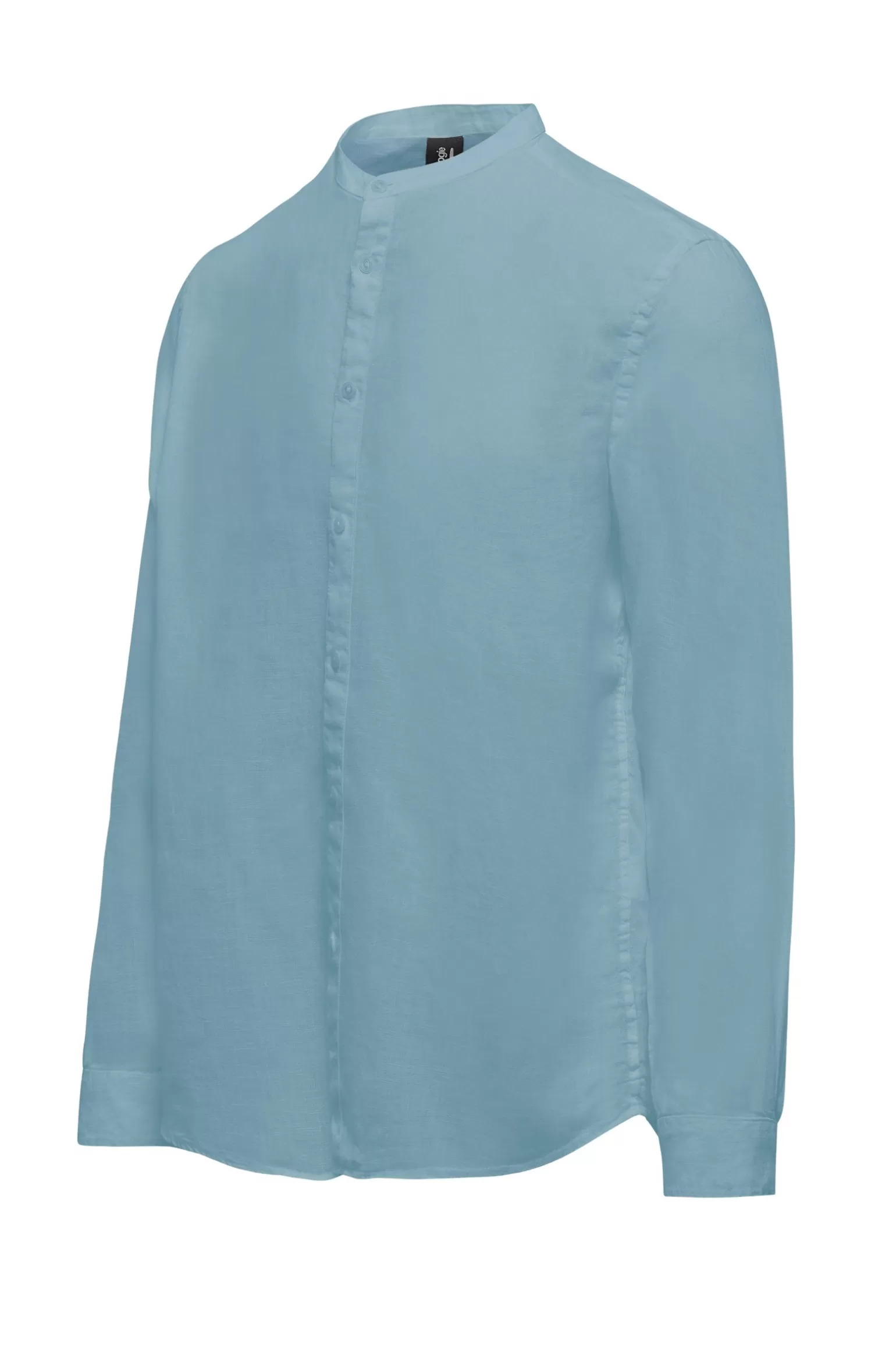Uomo Bomboogie Camicia In Lino Con Collo Alla Coreana
