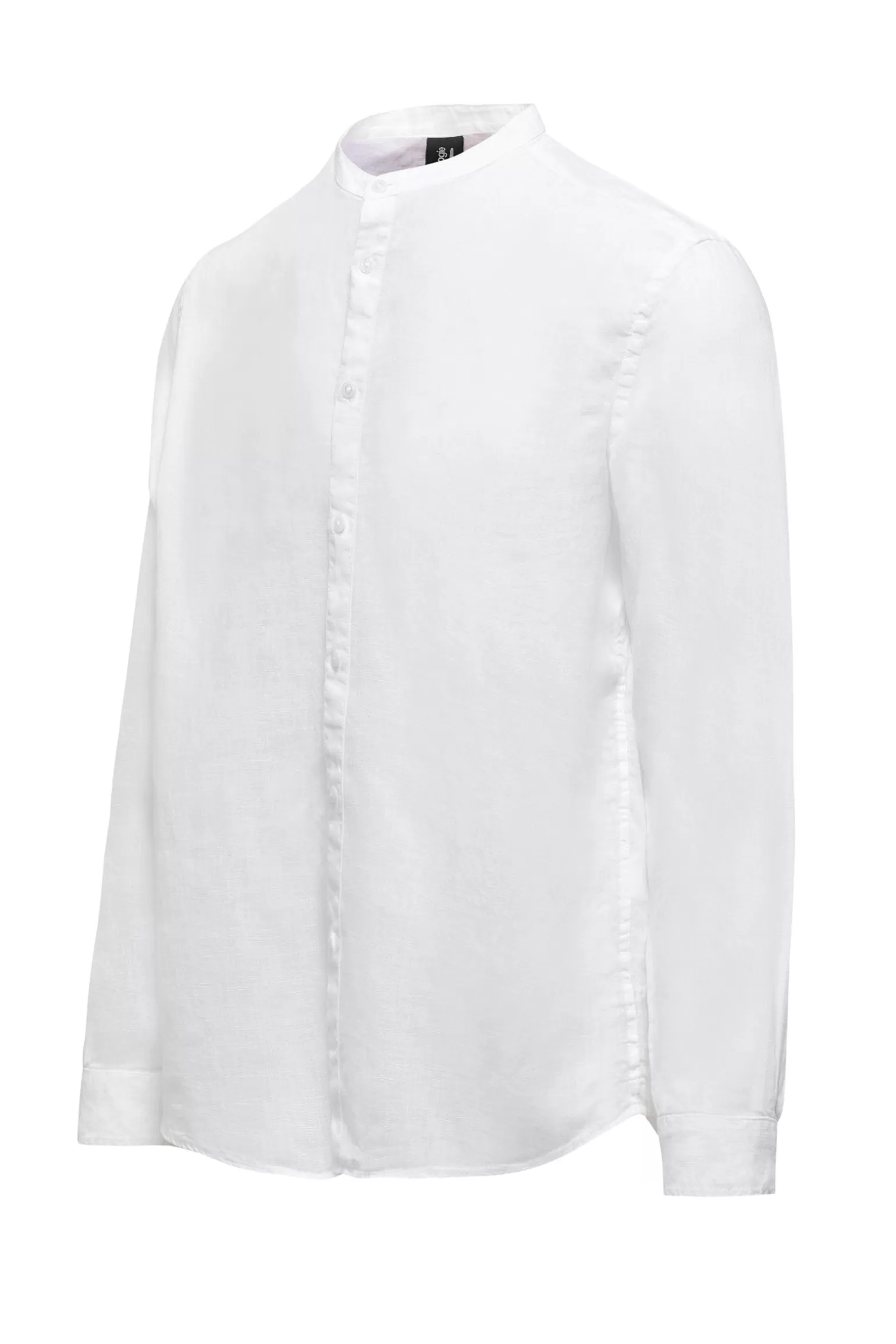 Uomo Bomboogie Camicia In Lino Con Collo Alla Coreana