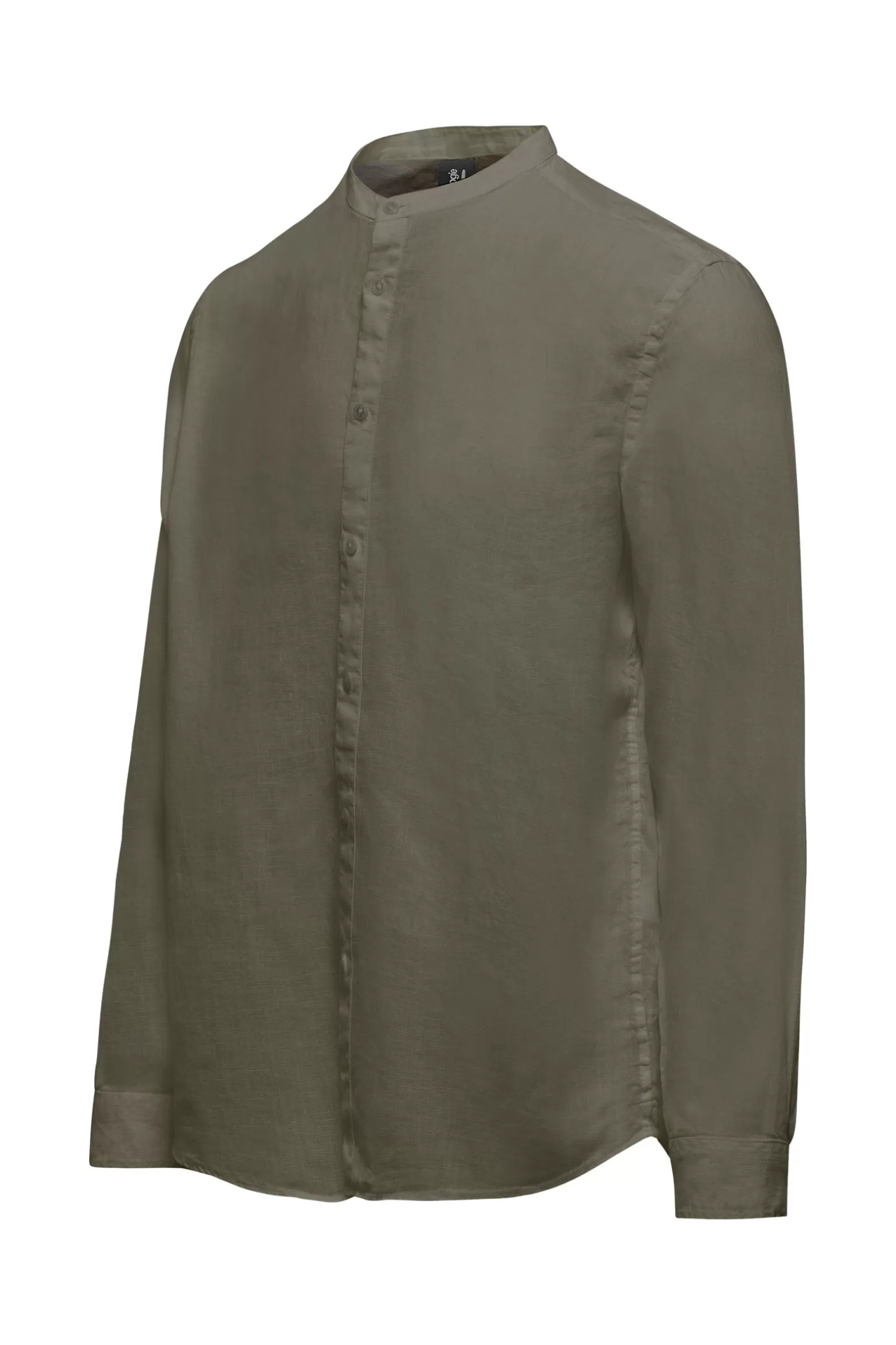 Uomo Bomboogie Camicia In Lino Con Collo Alla Coreana