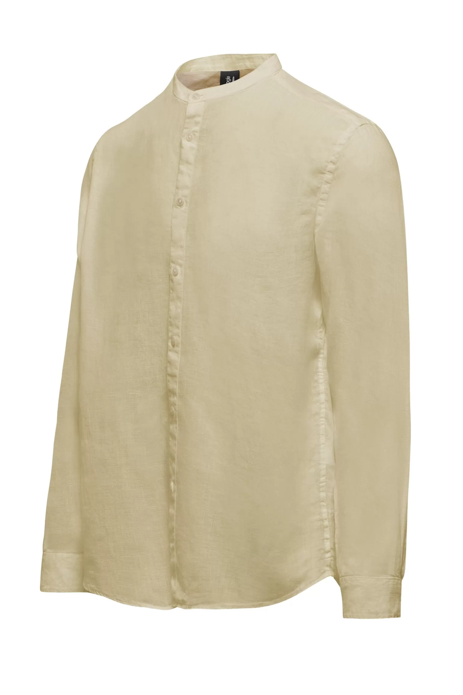 Uomo Bomboogie Camicia In Lino Con Collo Alla Coreana