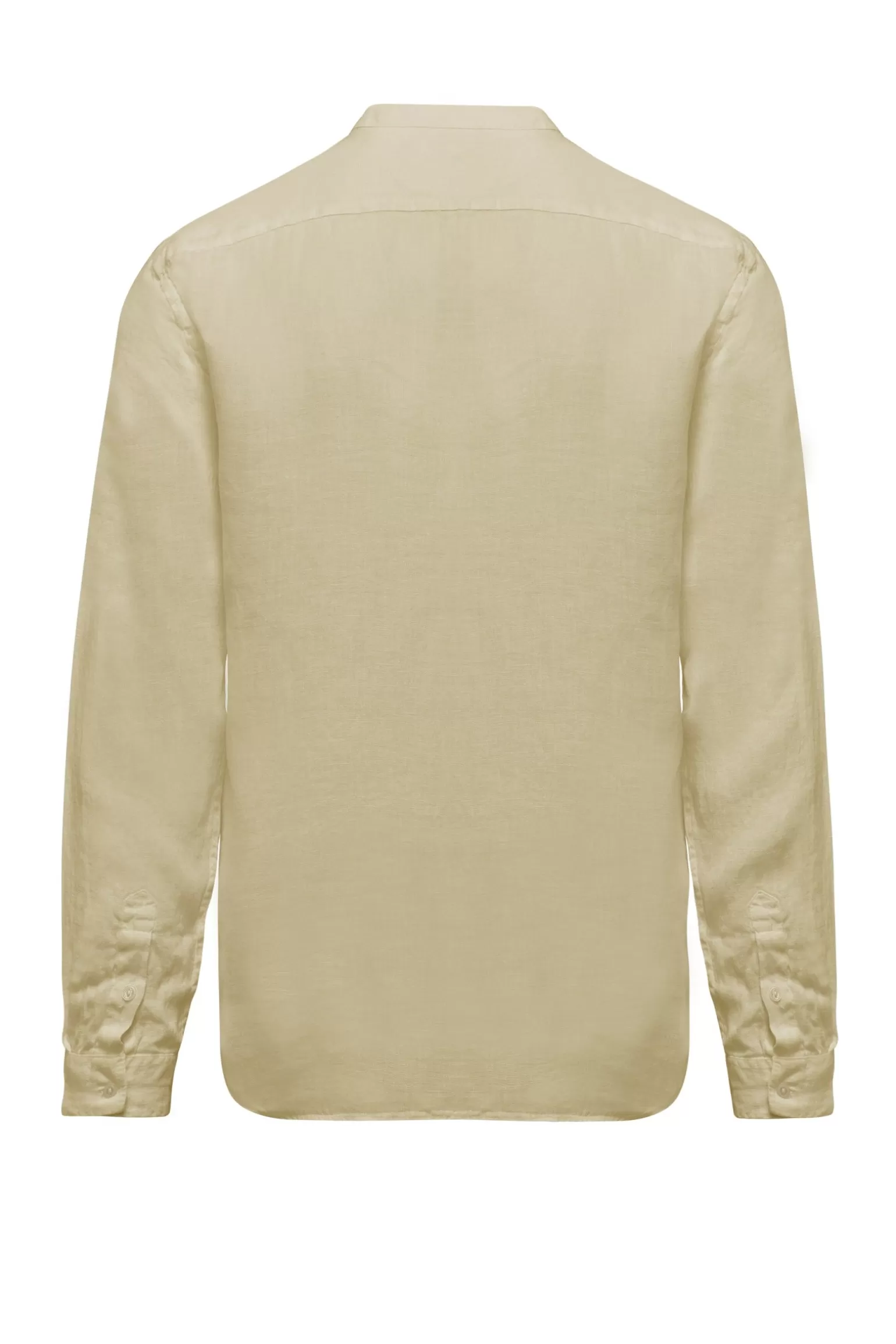 Uomo Bomboogie Camicia In Lino Con Collo Alla Coreana