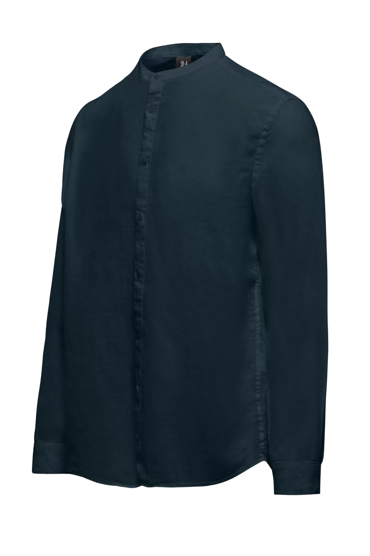 Uomo Bomboogie Camicia In Lino Con Collo Alla Coreana