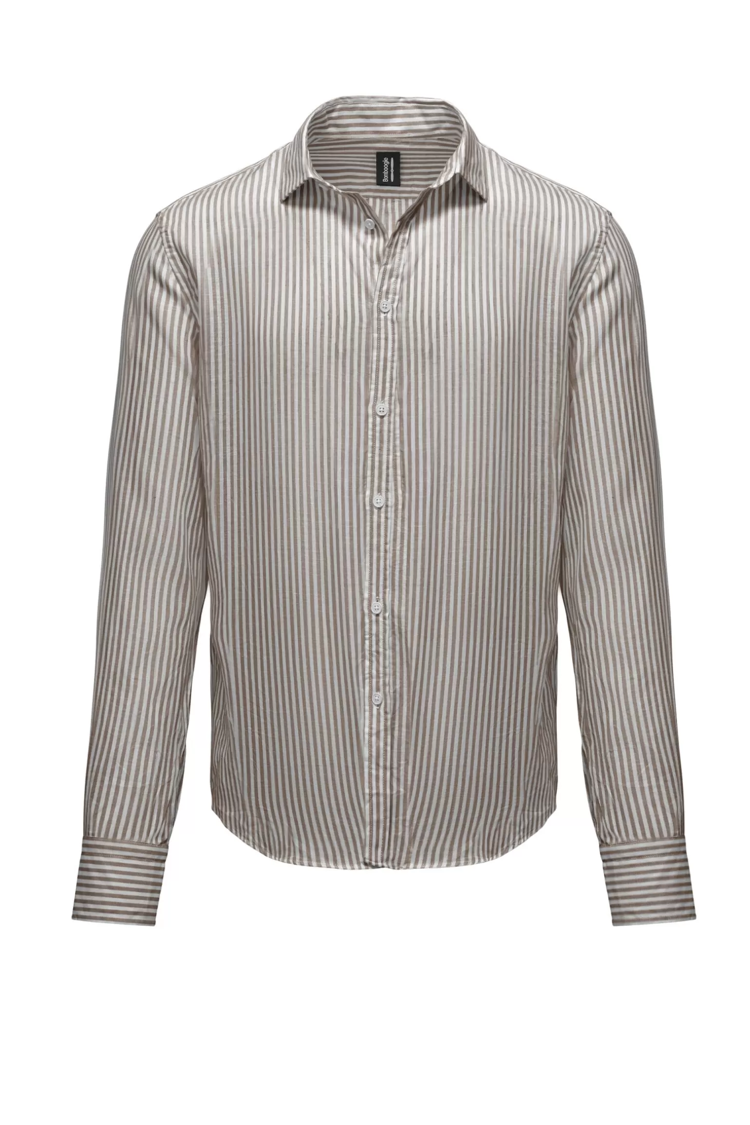 Uomo Bomboogie Camicia In Lino/Cotone A Righe