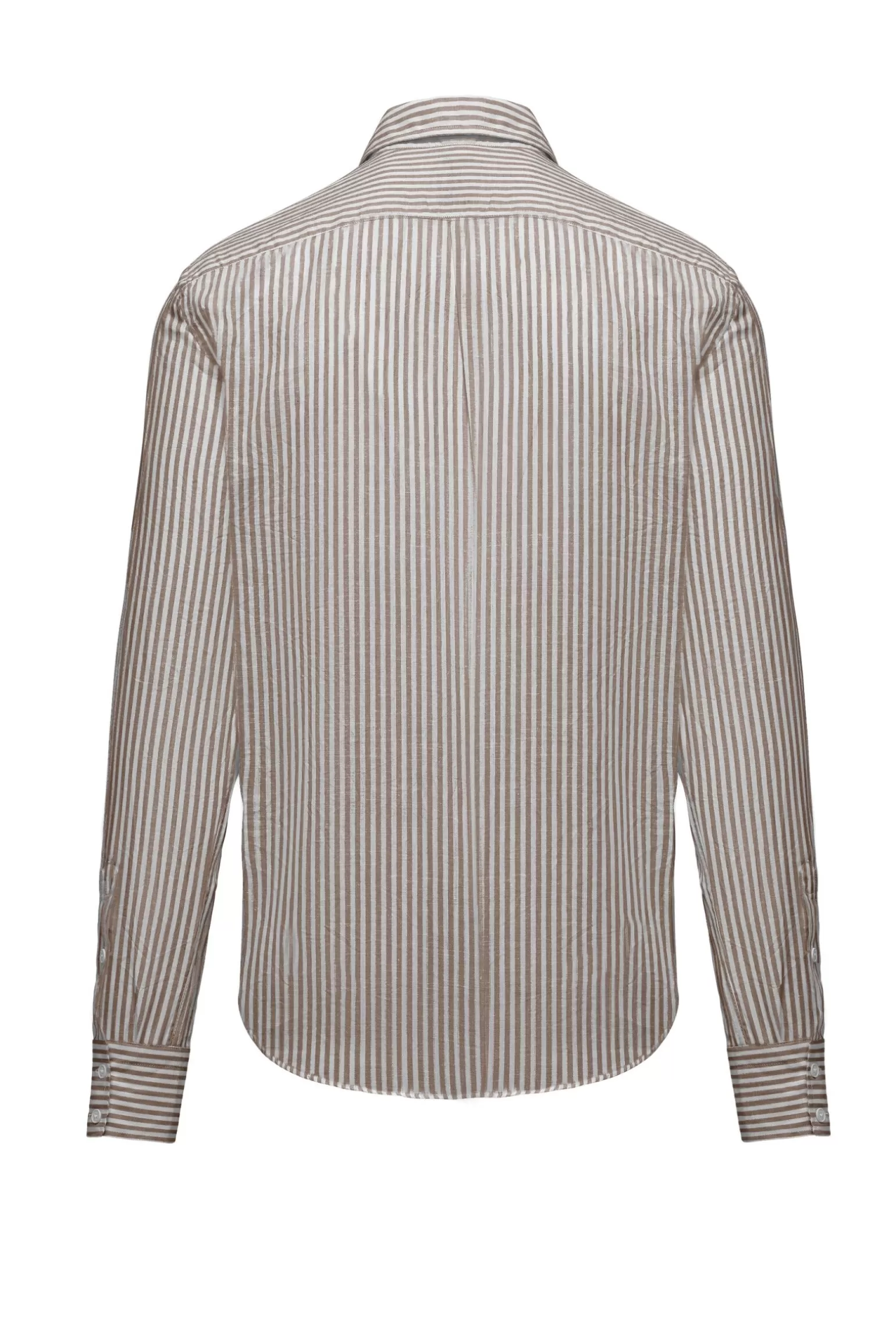 Uomo Bomboogie Camicia In Lino/Cotone A Righe