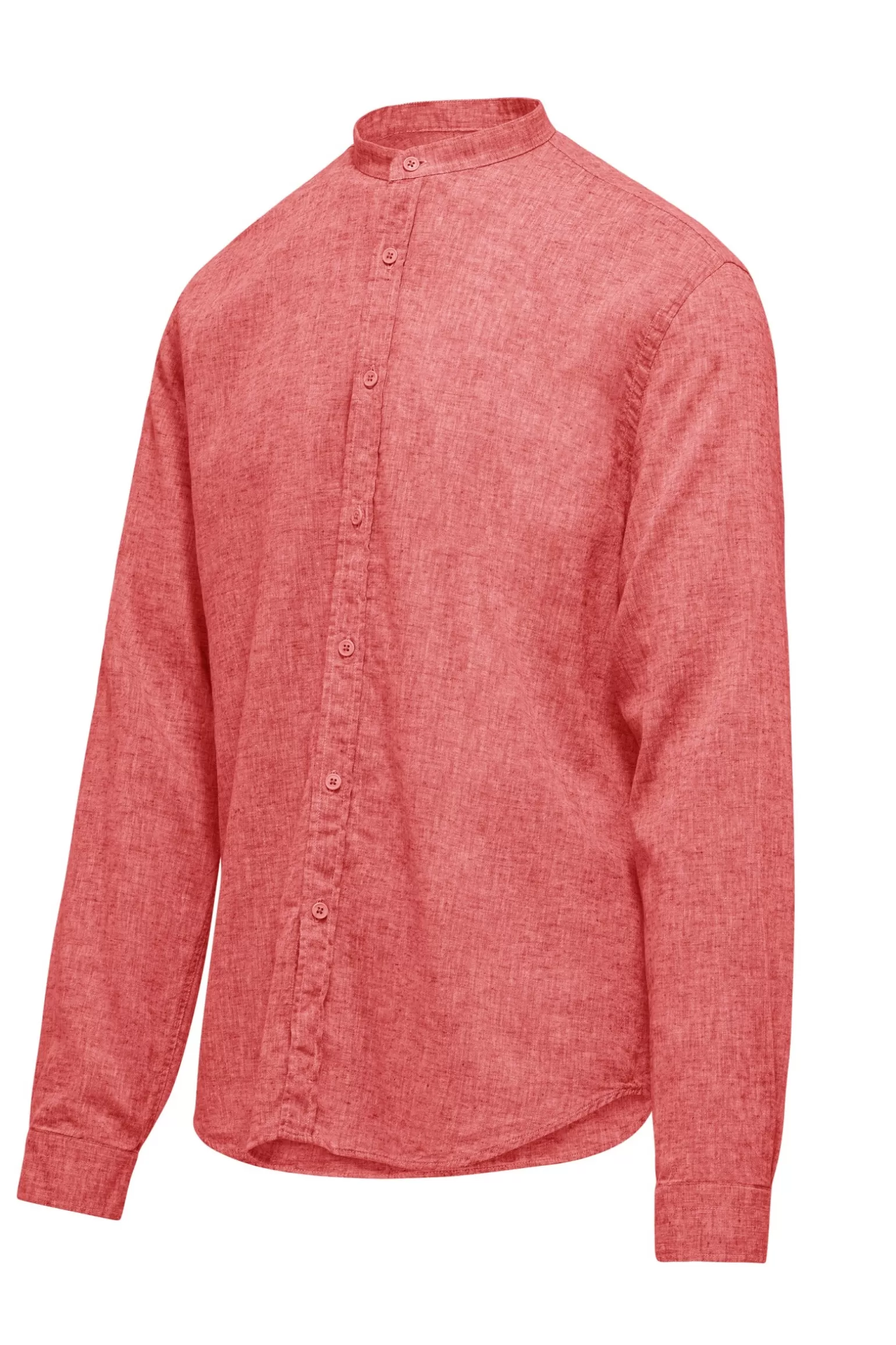 Uomo Bomboogie Camicia In Lino/Cotone Con Collo Alla Coreana