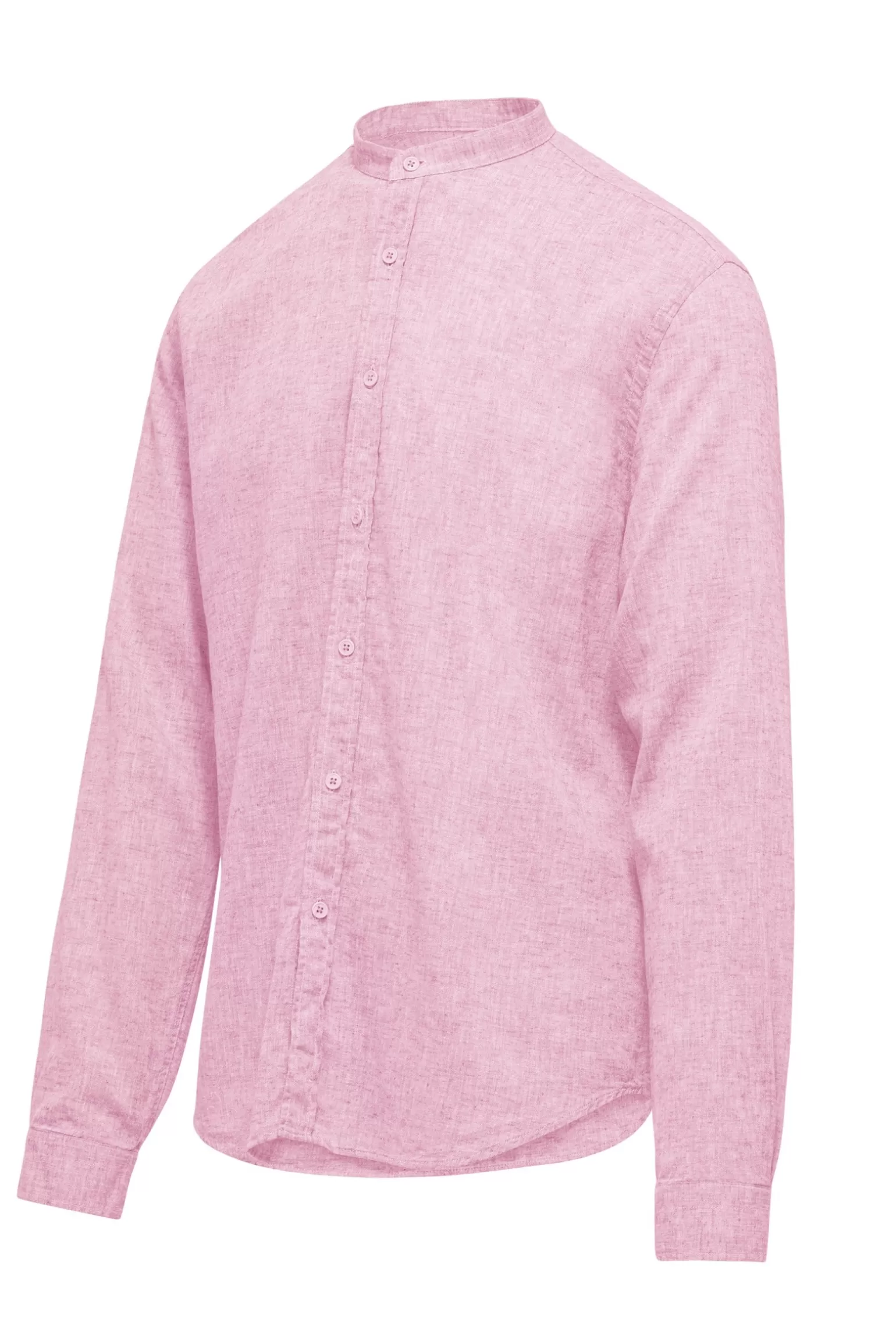 Uomo Bomboogie Camicia In Lino/Cotone Con Collo Alla Coreana