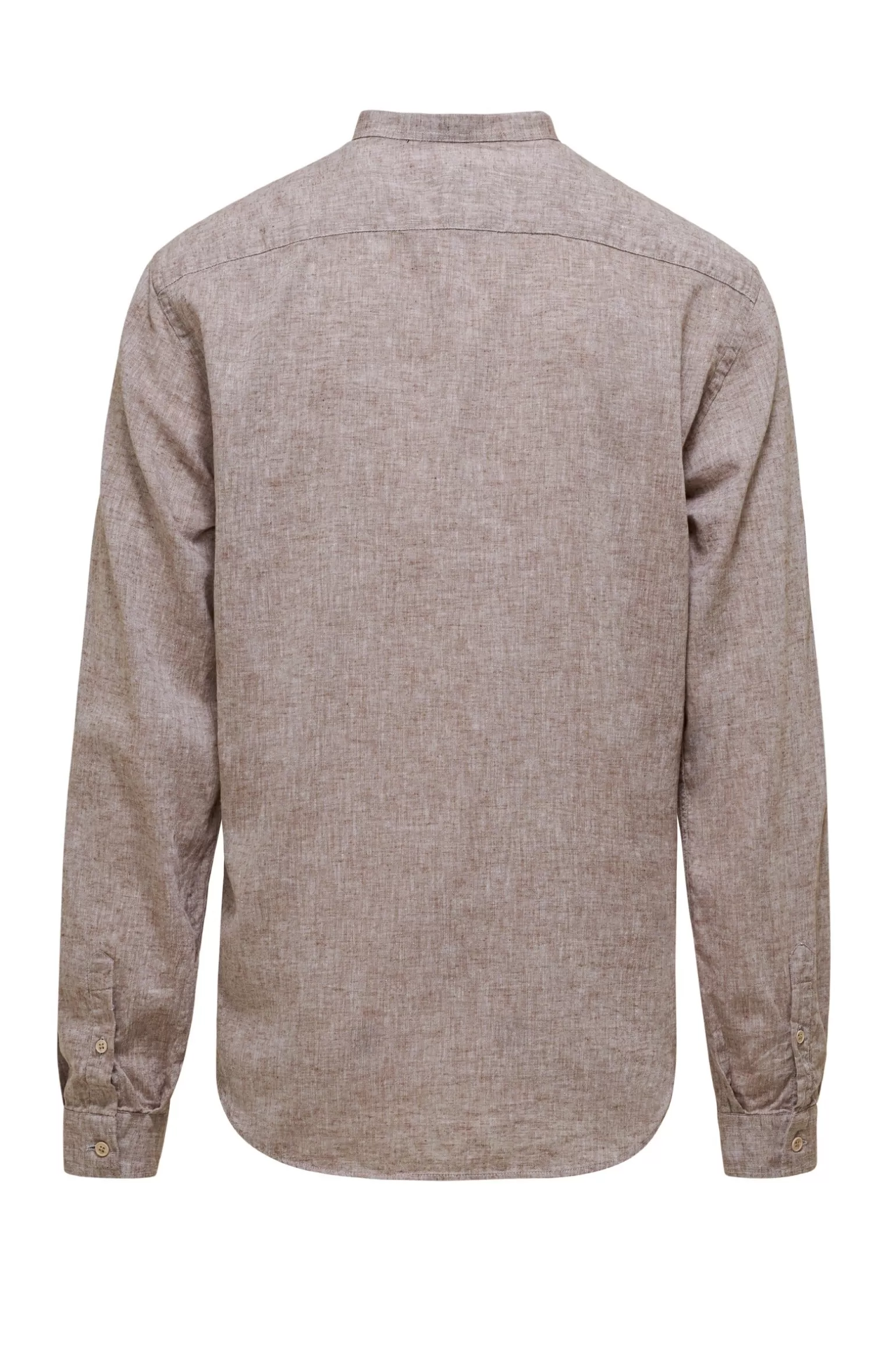 Uomo Bomboogie Camicia In Lino/Cotone Con Collo Alla Coreana