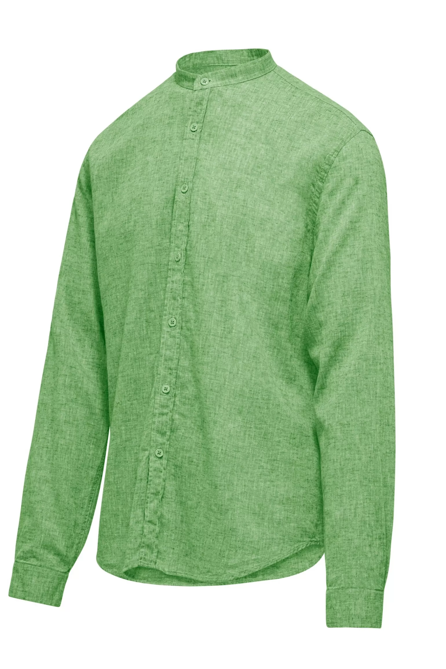 Uomo Bomboogie Camicia In Lino/Cotone Con Collo Alla Coreana