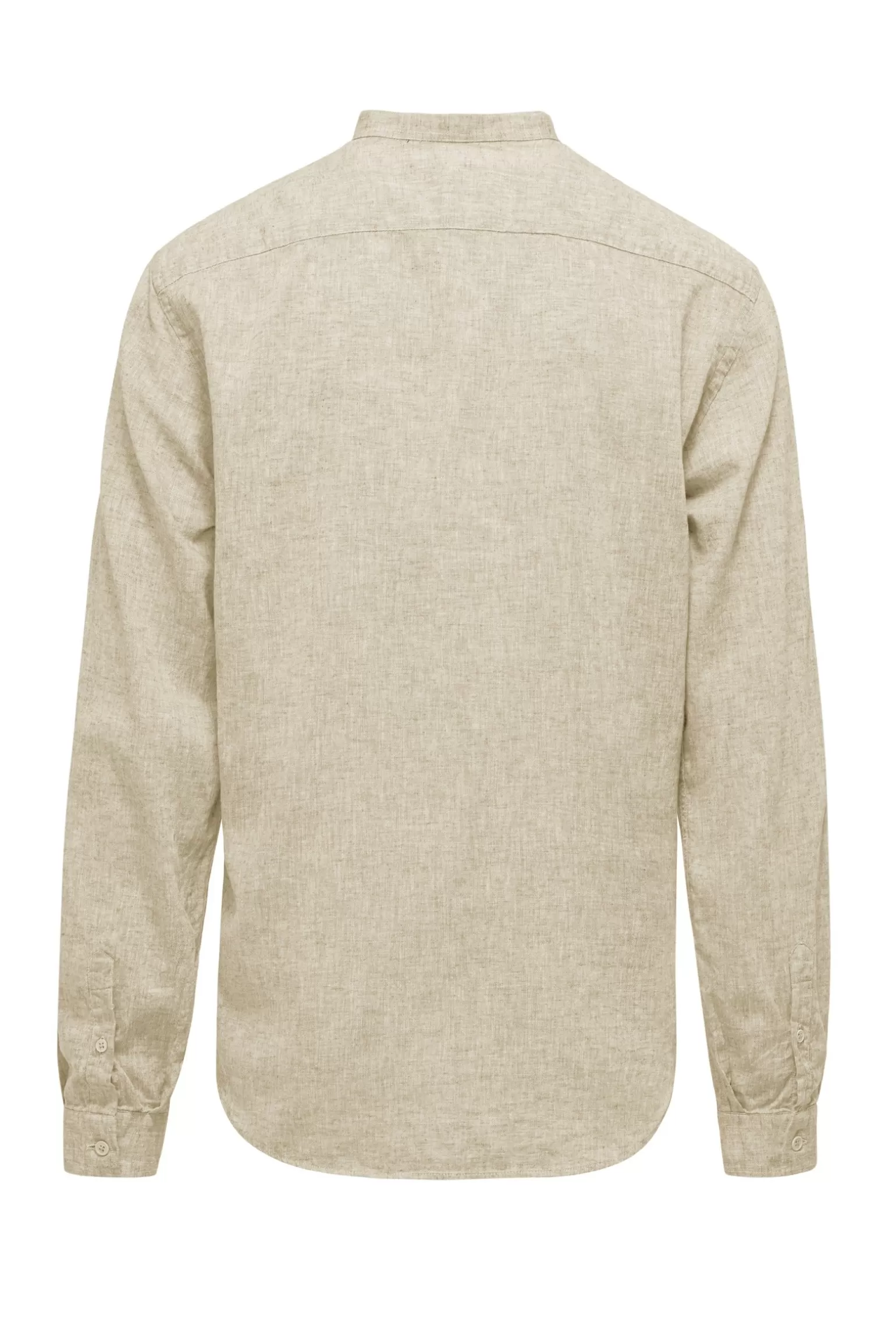 Uomo Bomboogie Camicia In Lino/Cotone Con Collo Alla Coreana