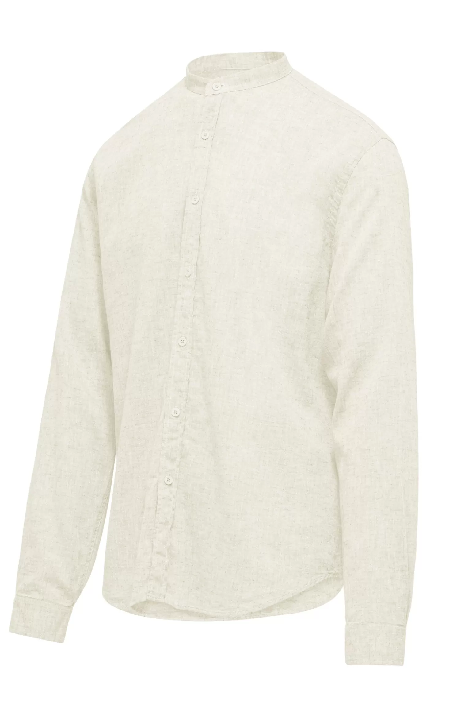 Uomo Bomboogie Camicia In Lino/Cotone Con Collo Alla Coreana