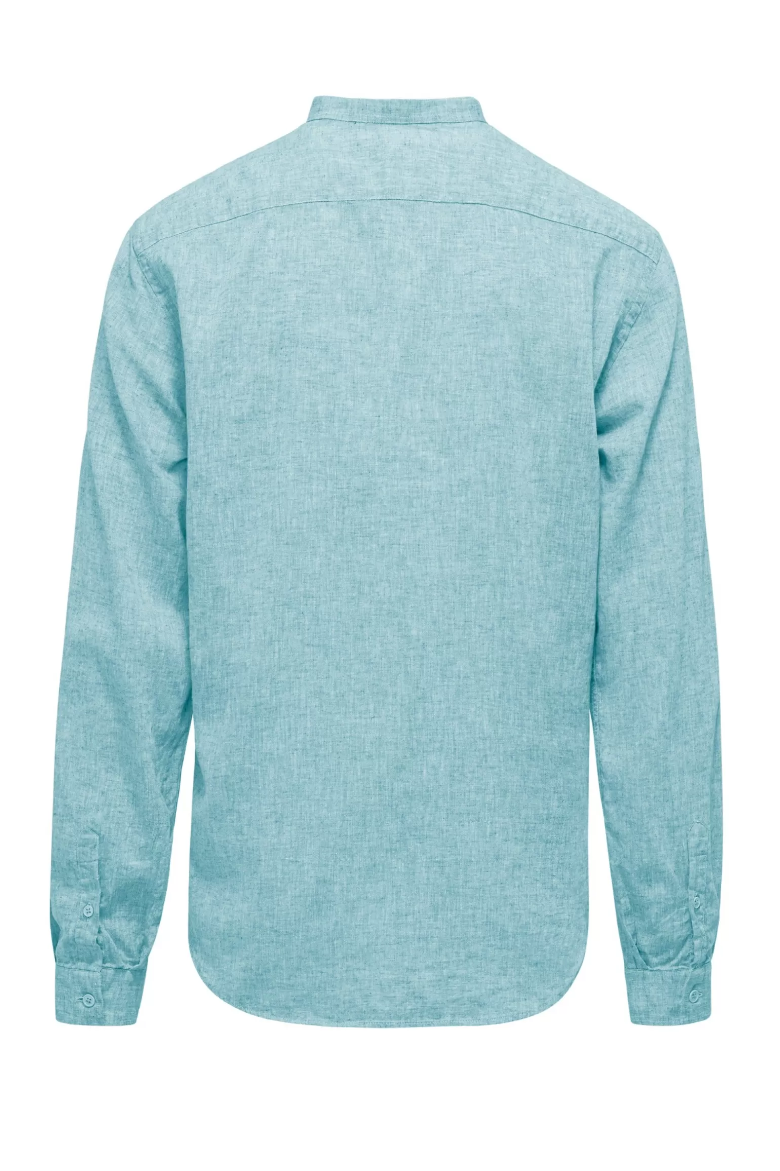 Uomo Bomboogie Camicia In Lino/Cotone Con Collo Alla Coreana