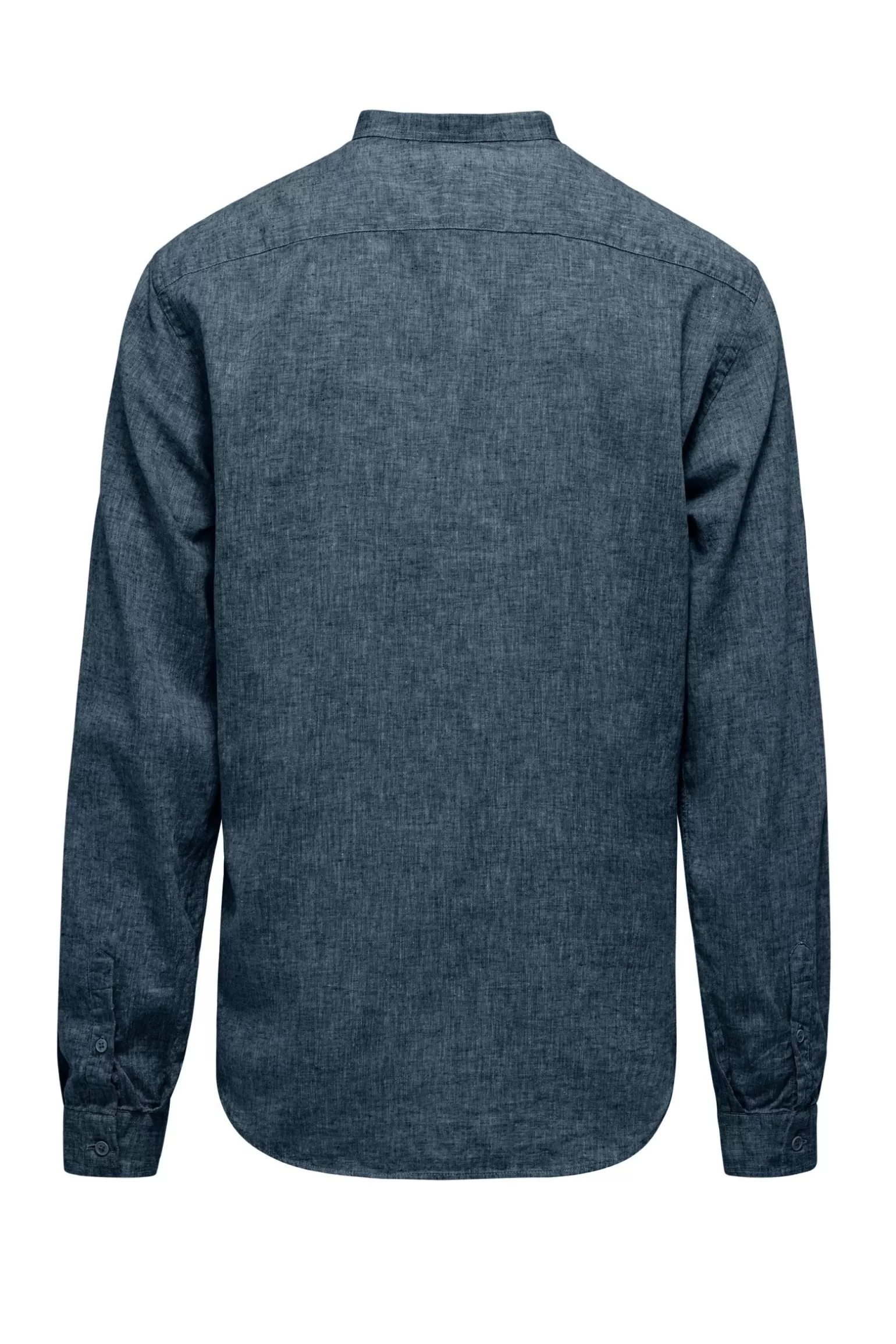 Uomo Bomboogie Camicia In Lino/Cotone Con Collo Alla Coreana