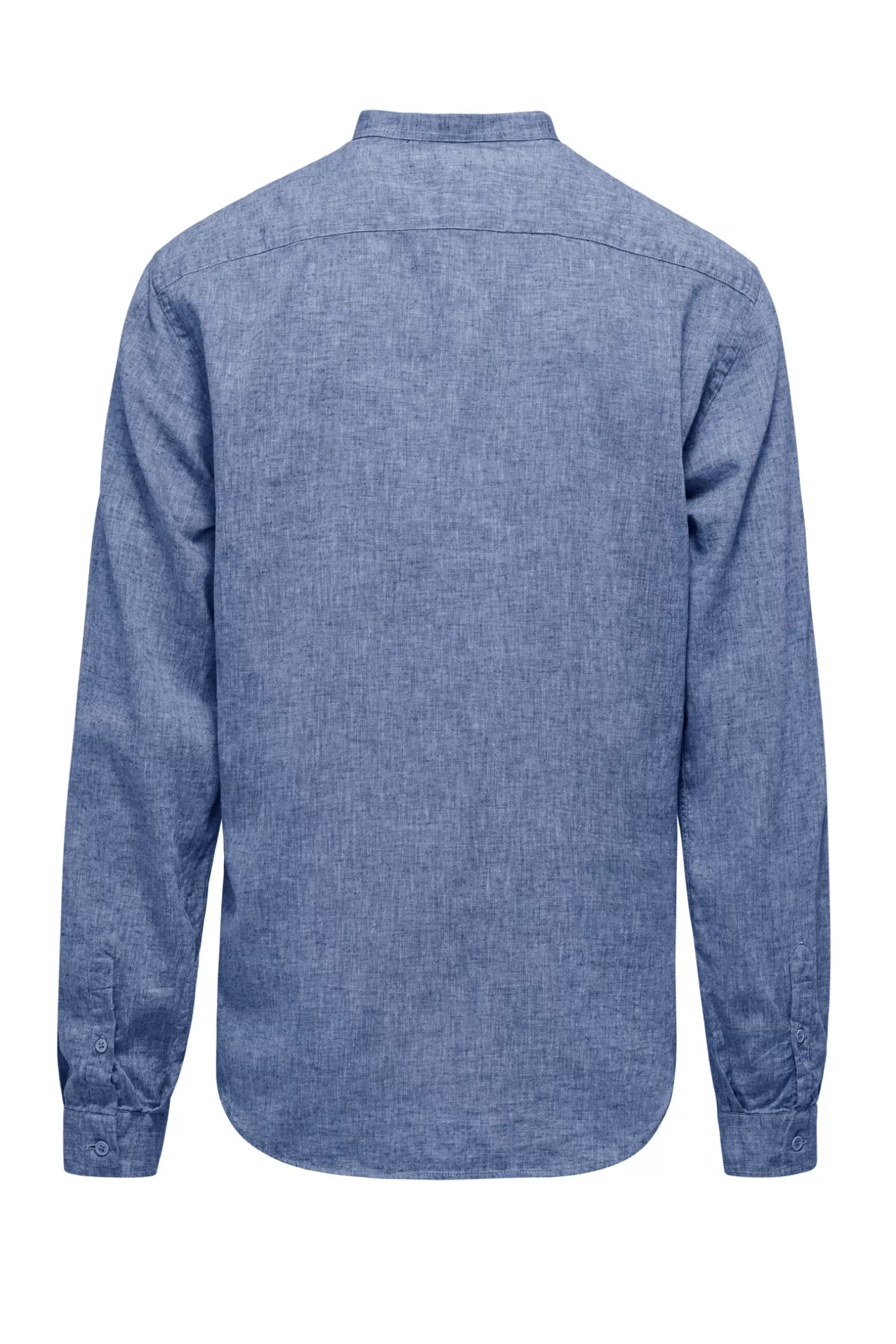 Uomo Bomboogie Camicia In Lino/Cotone Con Collo Alla Coreana