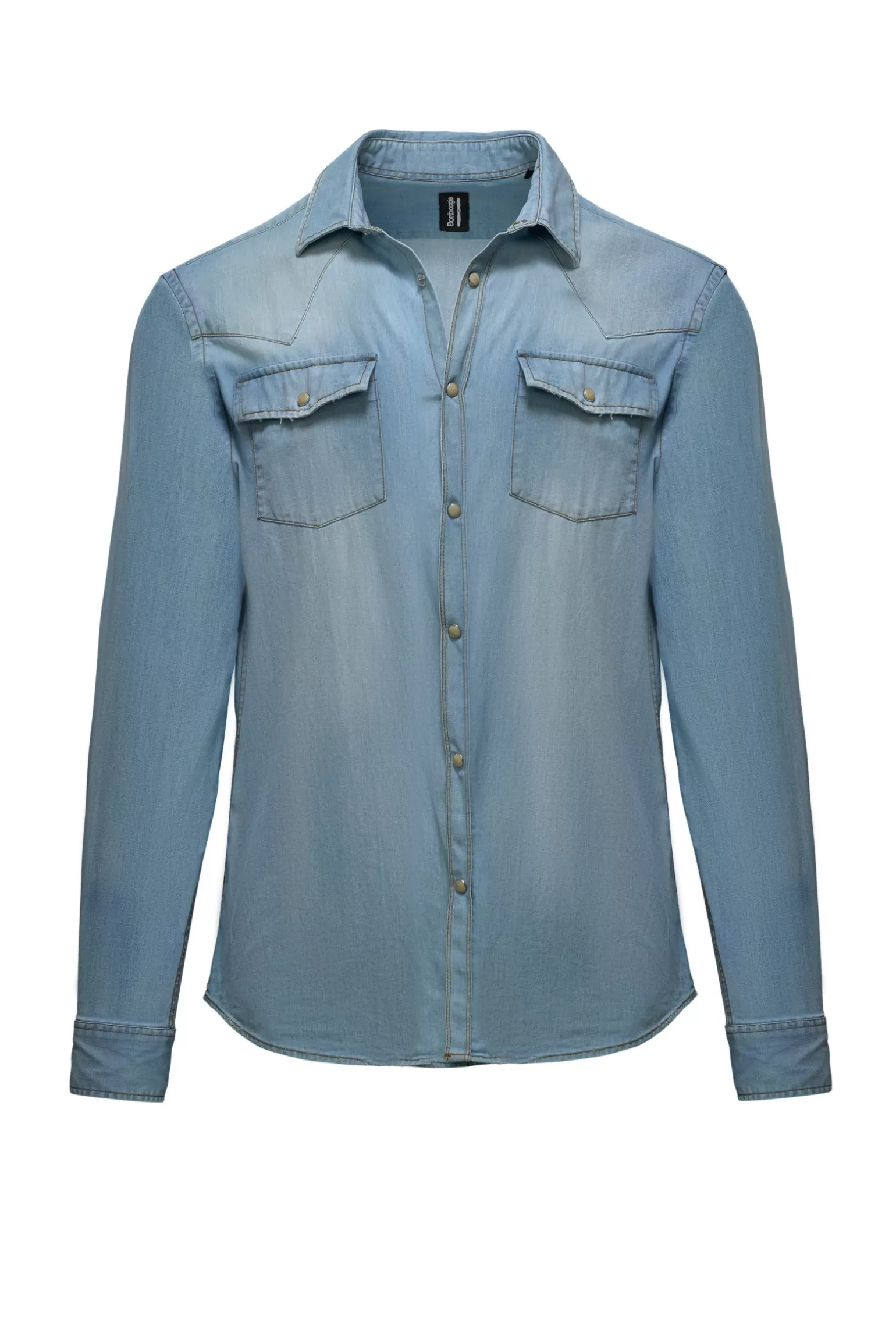 Uomo Bomboogie Camicia Rodeo In Denim Elasticizzato