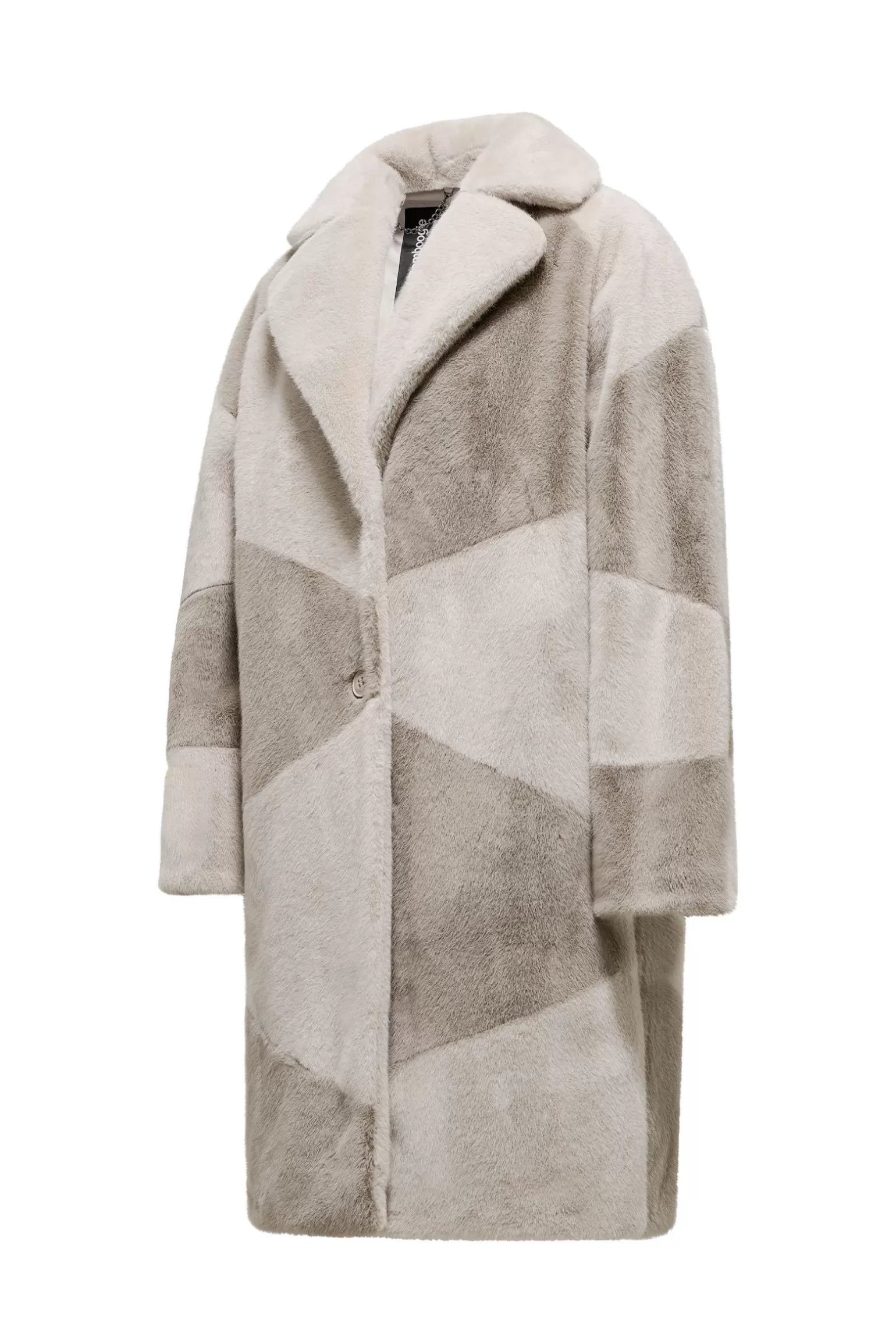 Donna Bomboogie Cappotto Bicolore Monopetto Con Revers