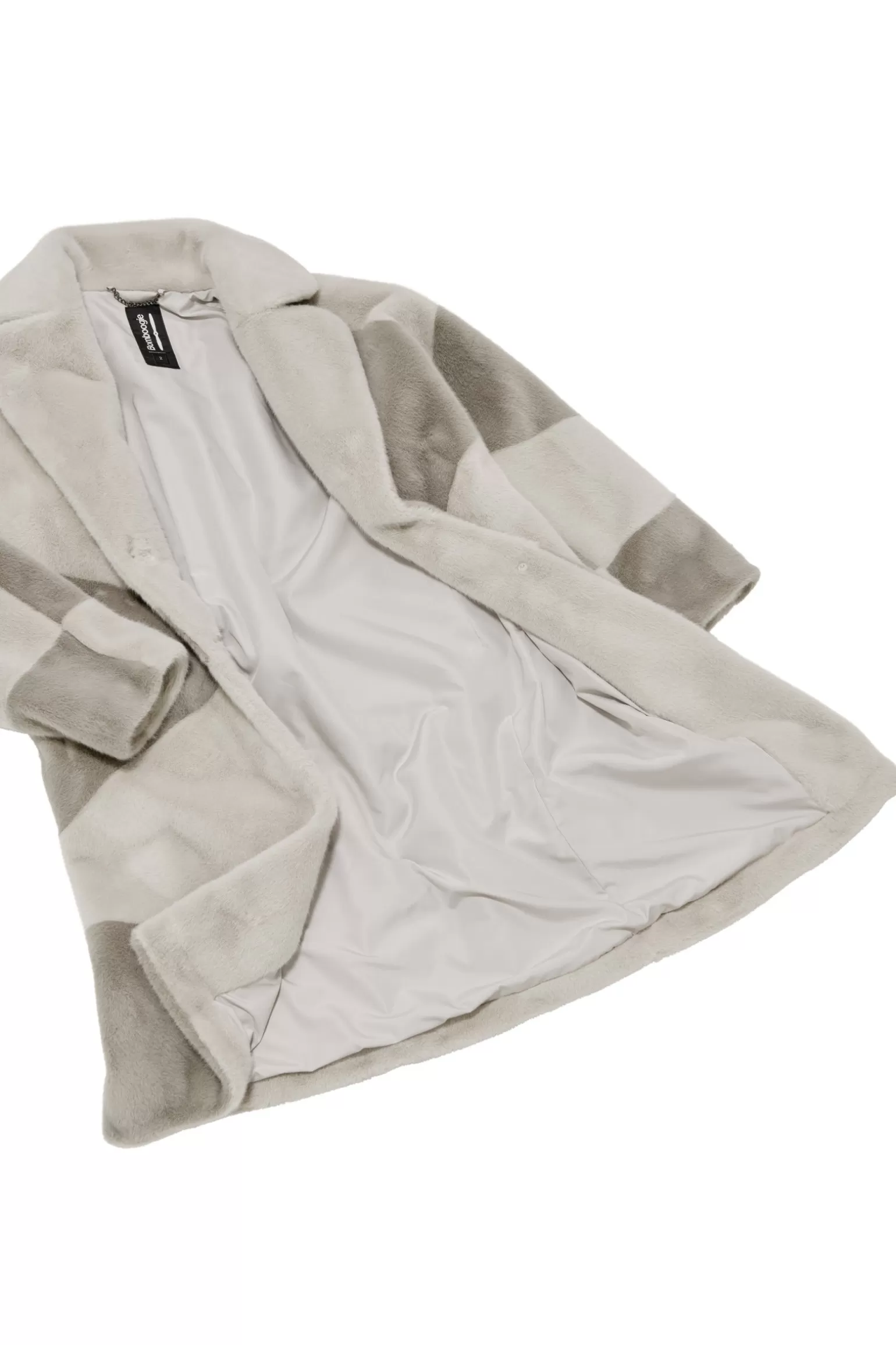 Donna Bomboogie Cappotto Bicolore Monopetto Con Revers