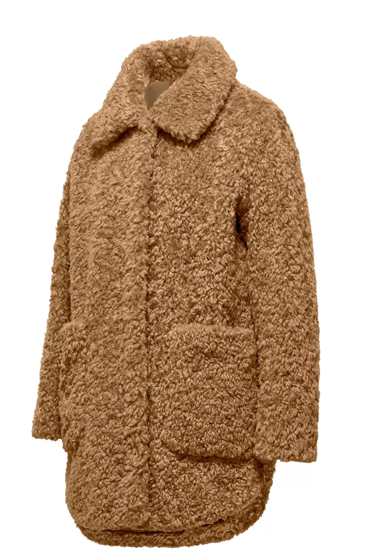 Donna Bomboogie Cappotto Con Colletto In Sherpa Fleece Effetto Curly