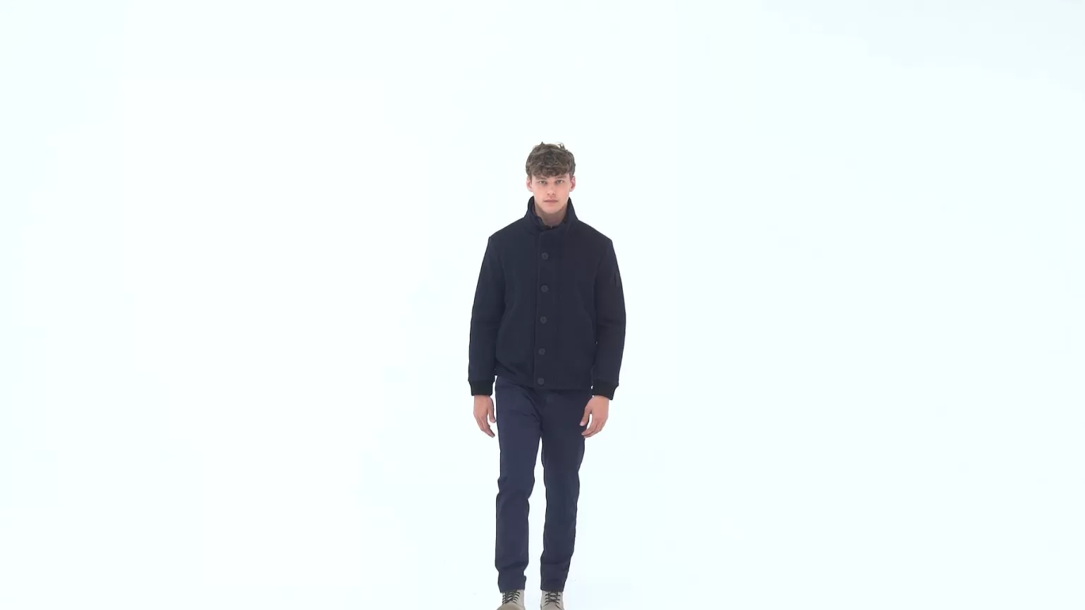 Uomo Bomboogie Cappotto Corto In Lana Cotta Con Bottoni
