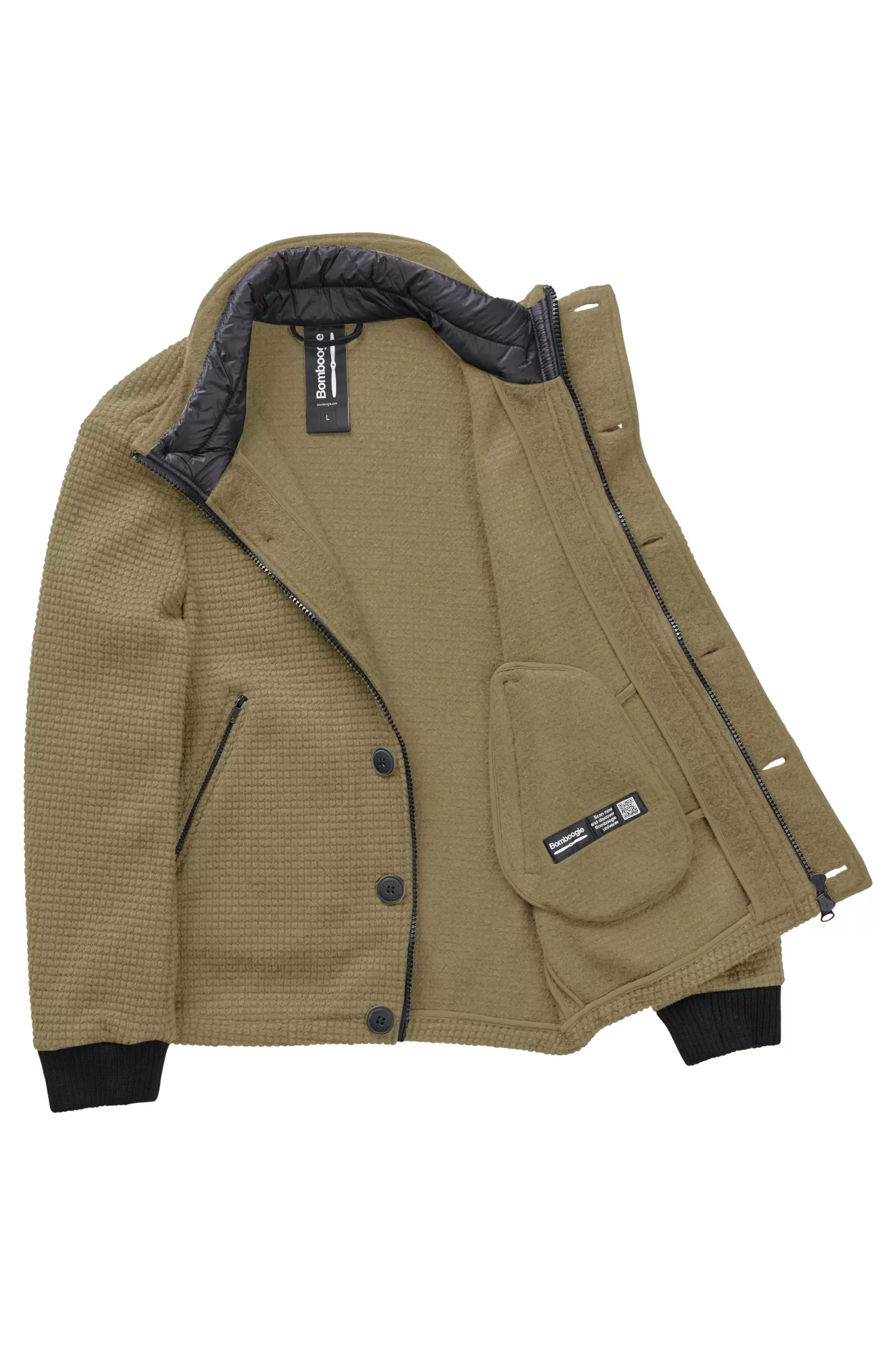 Uomo Bomboogie Cappotto Corto In Lana Cotta Con Bottoni