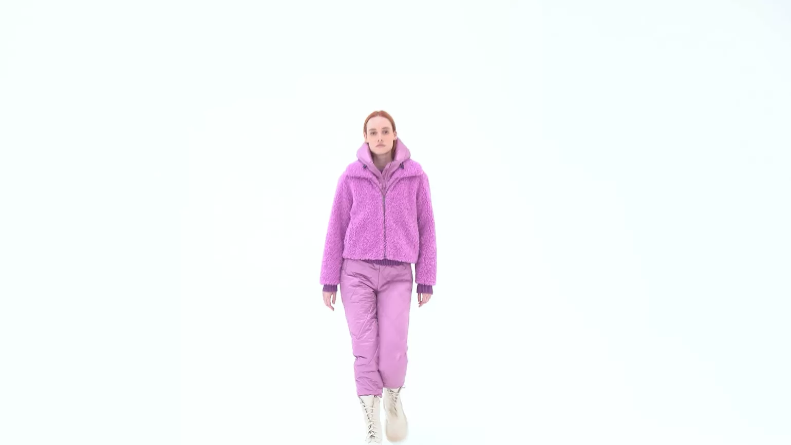 Donna Bomboogie Cappotto Corto In Sherpa Fleece Con Cappuccio