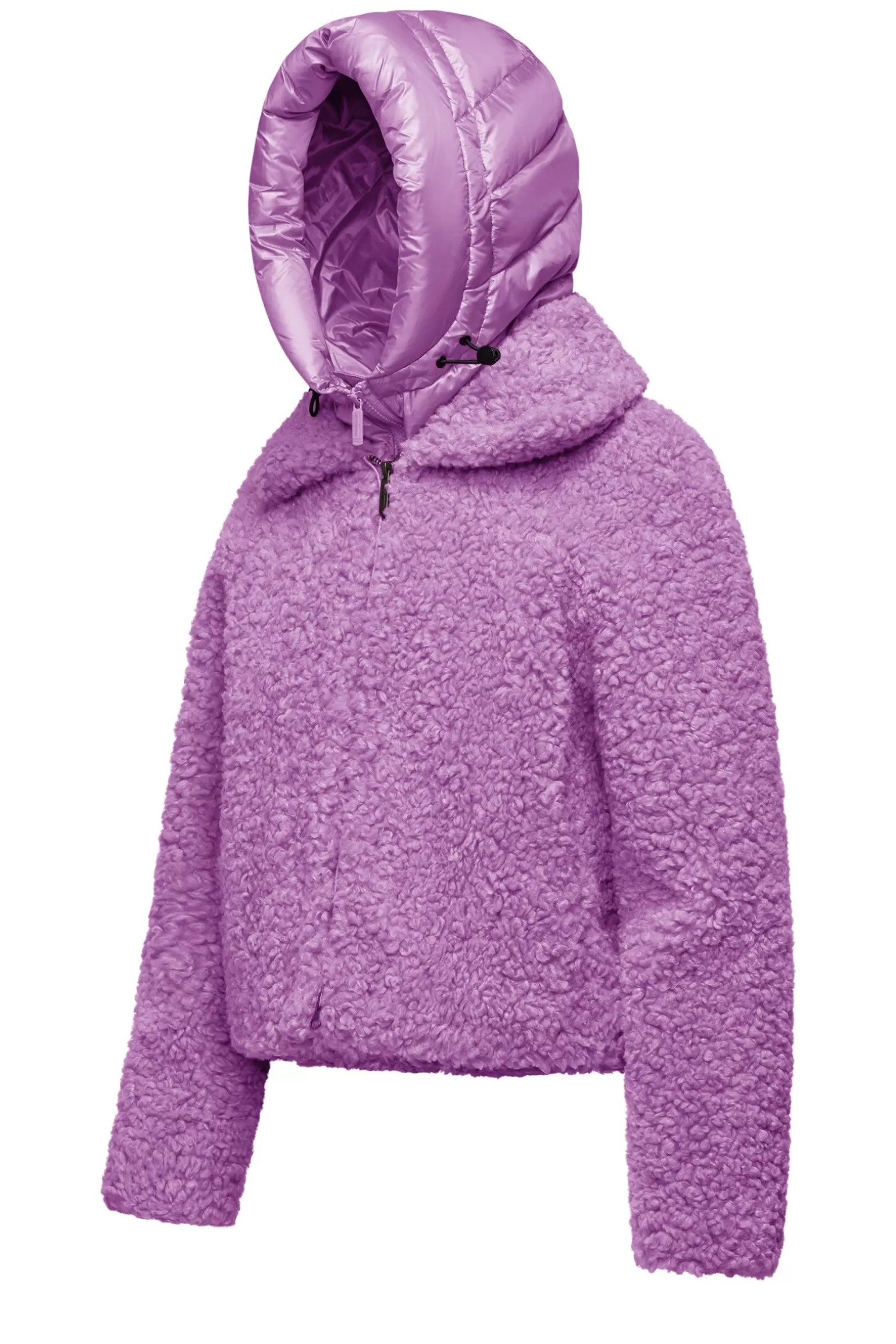 Donna Bomboogie Cappotto Corto In Sherpa Fleece Con Cappuccio