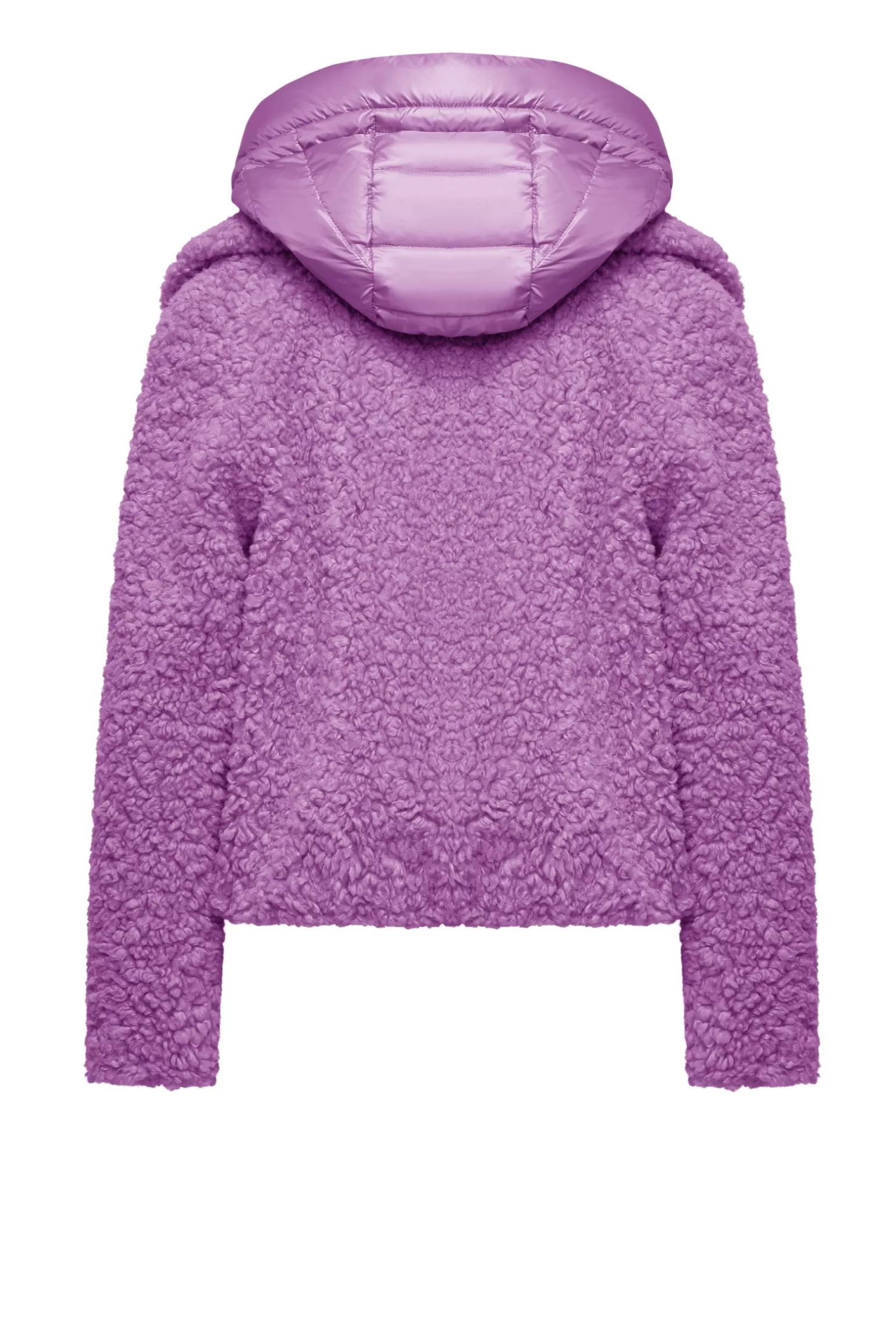 Donna Bomboogie Cappotto Corto In Sherpa Fleece Con Cappuccio