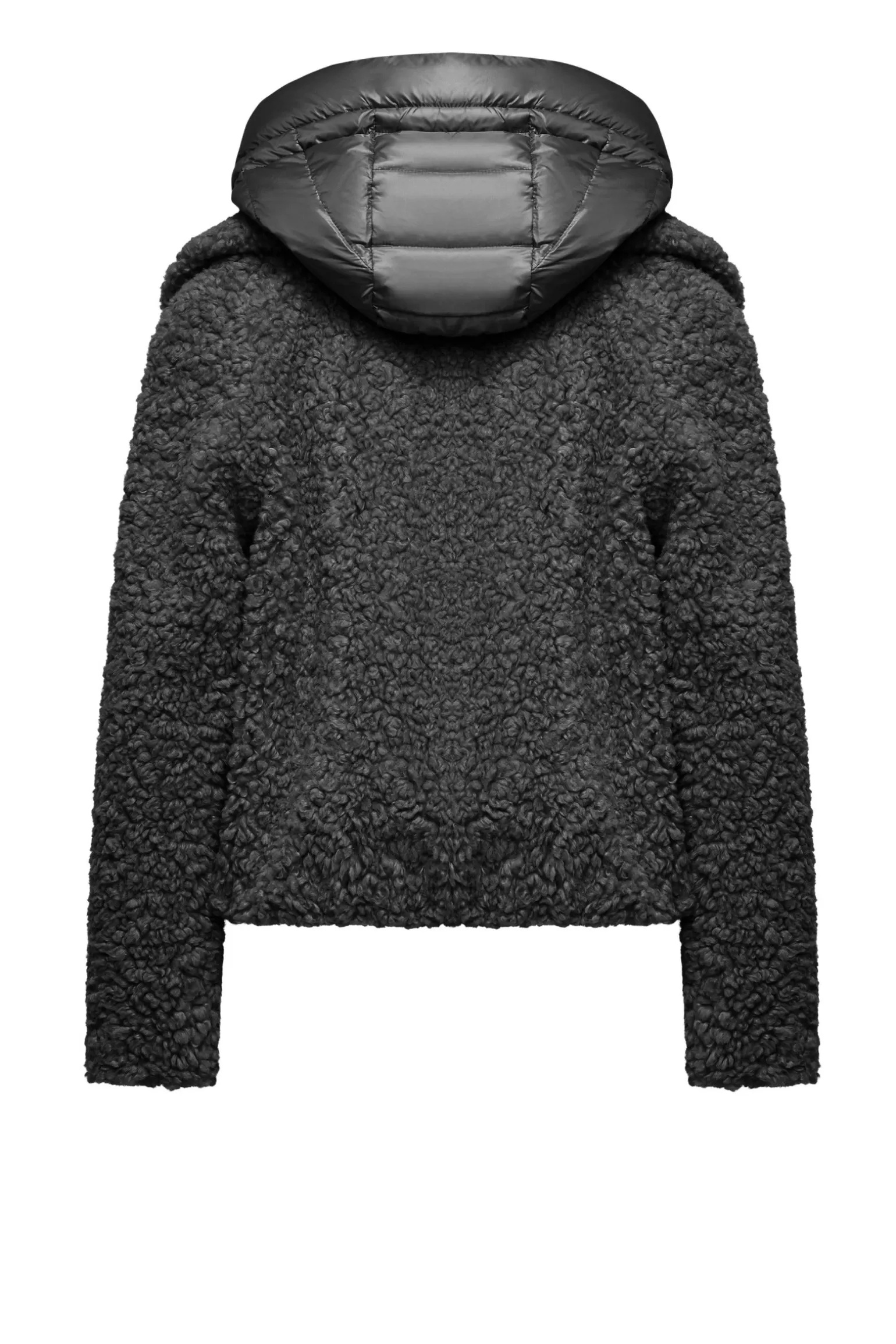 Donna Bomboogie Cappotto Corto In Sherpa Fleece Con Cappuccio