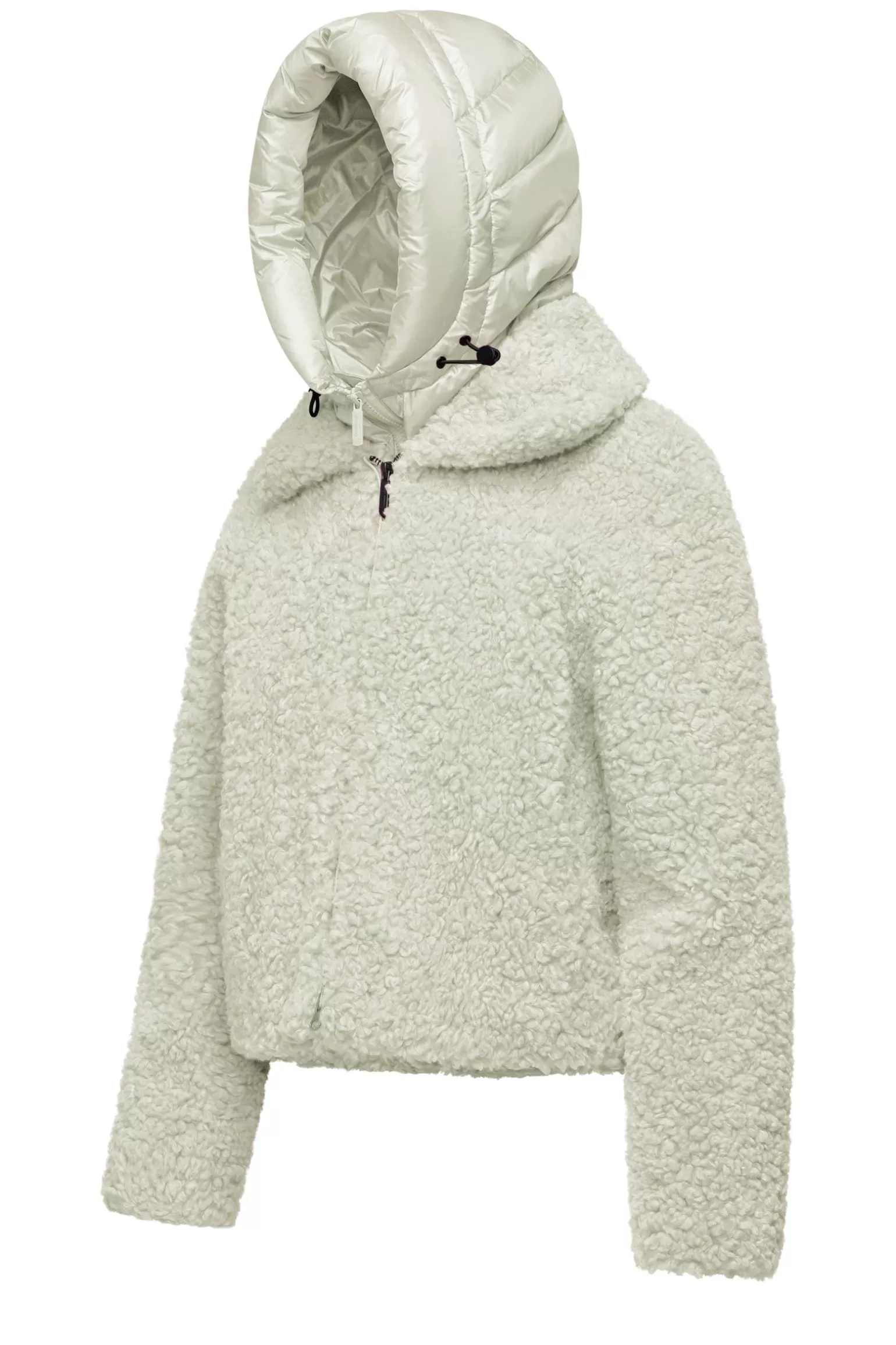 Donna Bomboogie Cappotto Corto In Sherpa Fleece Con Cappuccio
