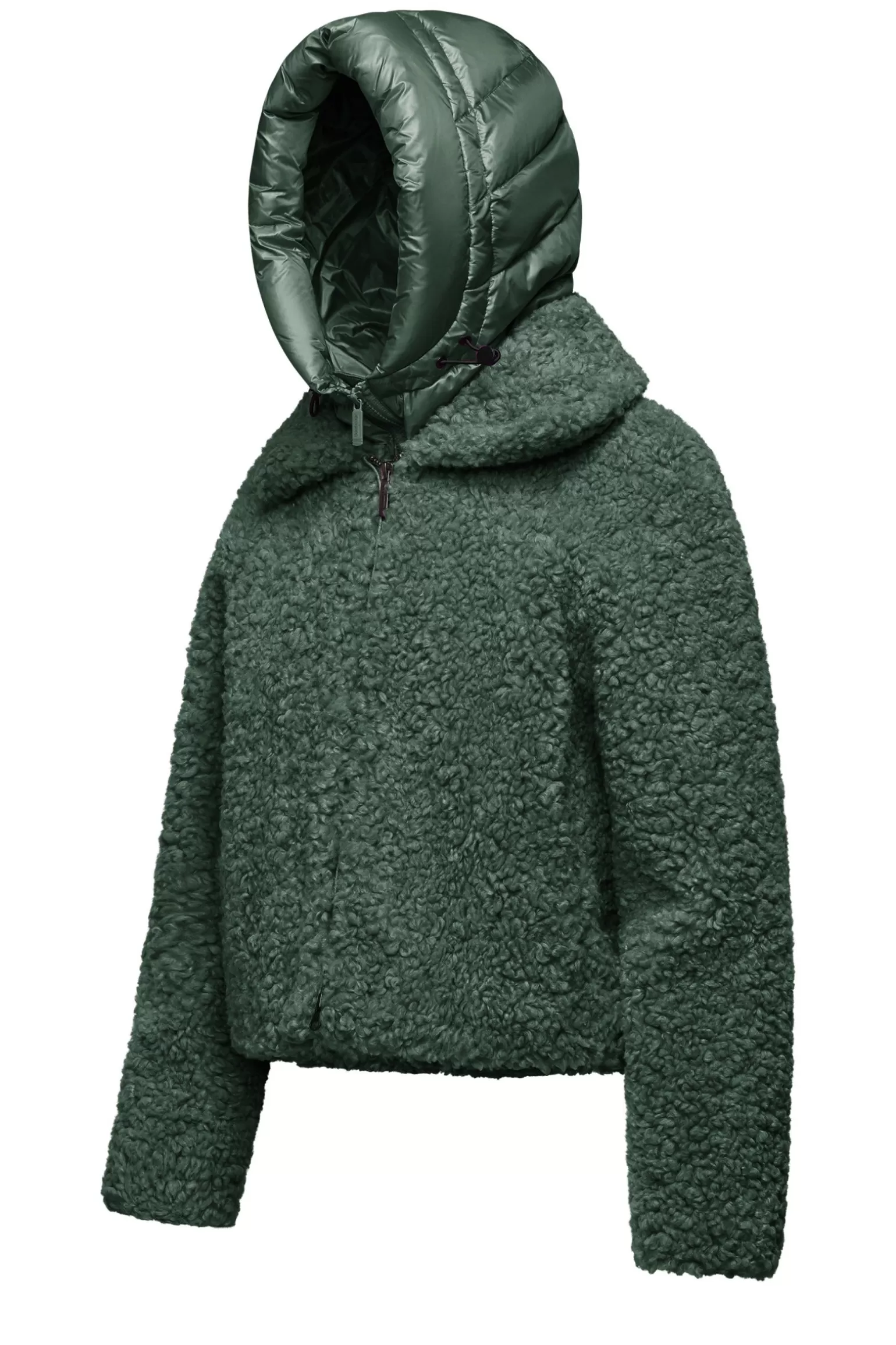 Donna Bomboogie Cappotto Corto In Sherpa Fleece Con Cappuccio