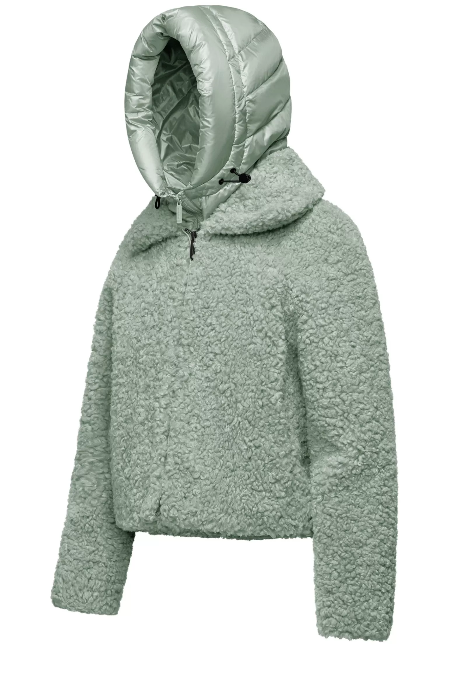 Donna Bomboogie Cappotto Corto In Sherpa Fleece Con Cappuccio
