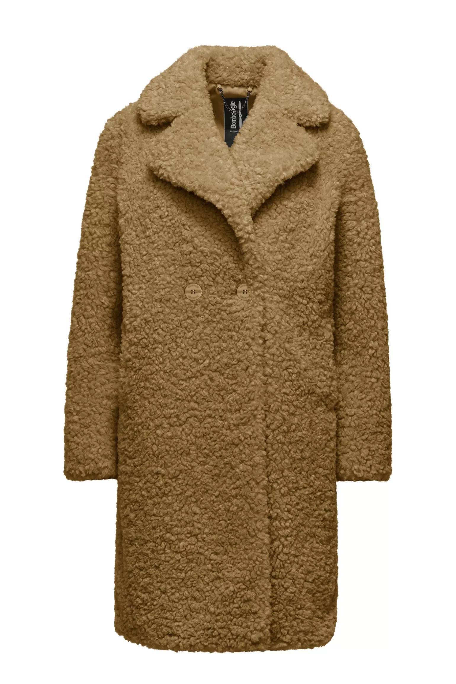 Donna Bomboogie Cappotto In Sherpa Fleece Con Revers