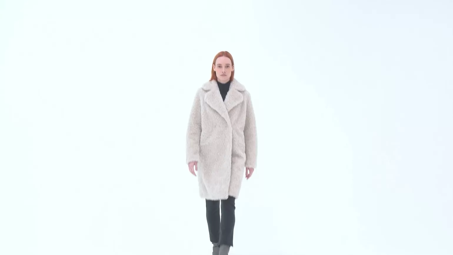 Donna Bomboogie Cappotto In Sherpa Fleece Con Revers