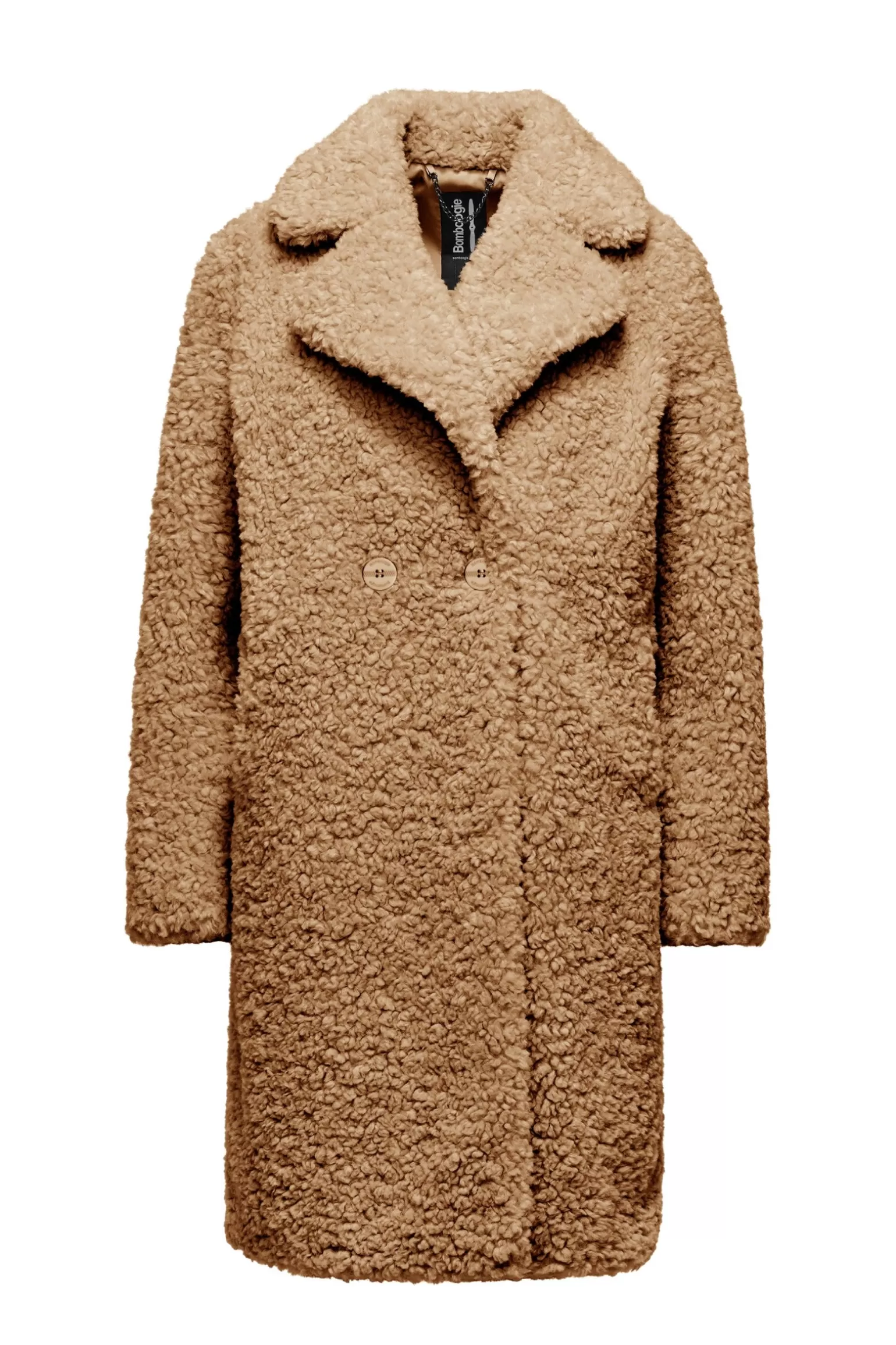 Donna Bomboogie Cappotto In Sherpa Fleece Con Revers