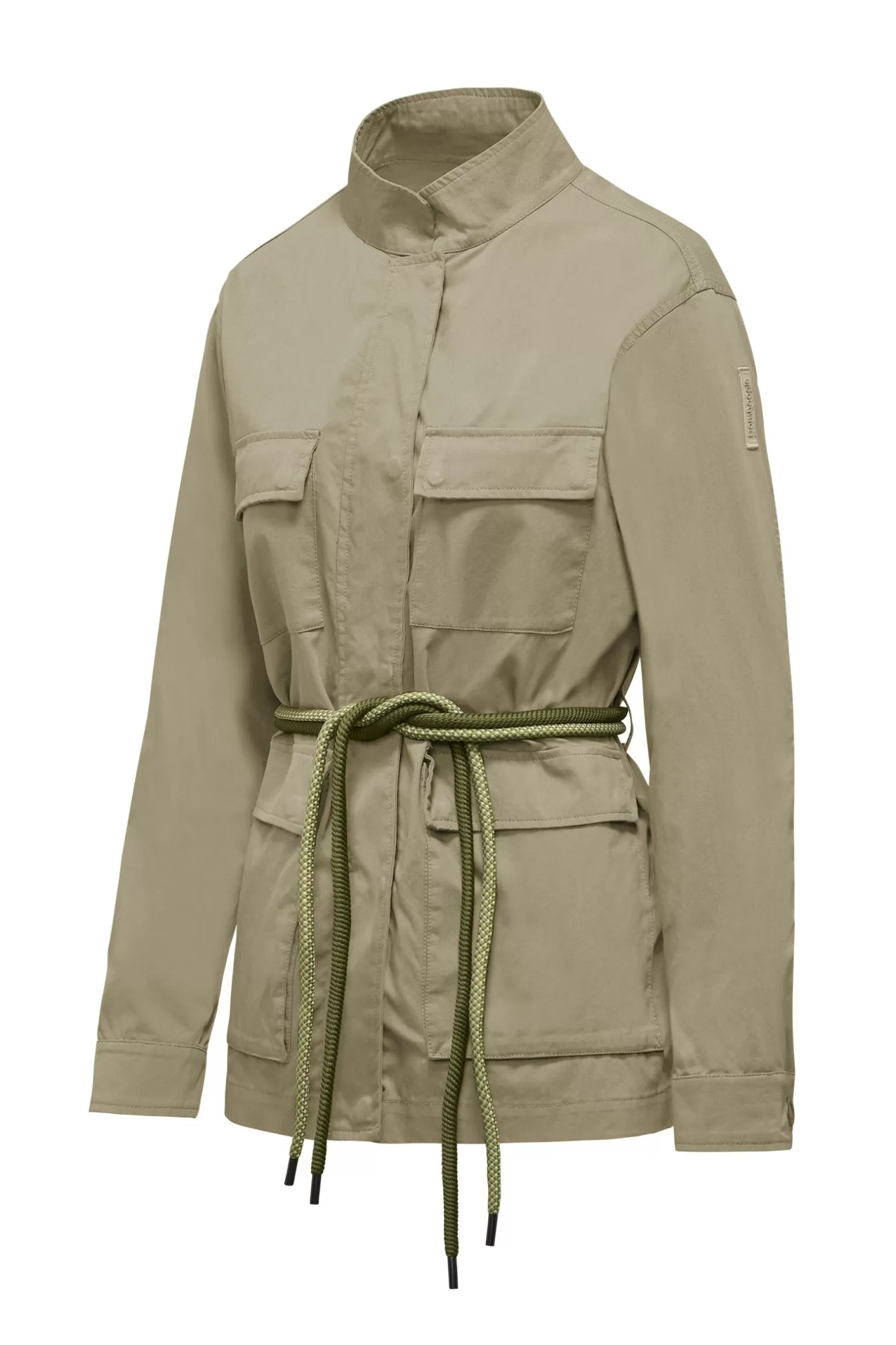 Donna Bomboogie Field Jacket Sfoderata Con Cintura In Corda Bicolore