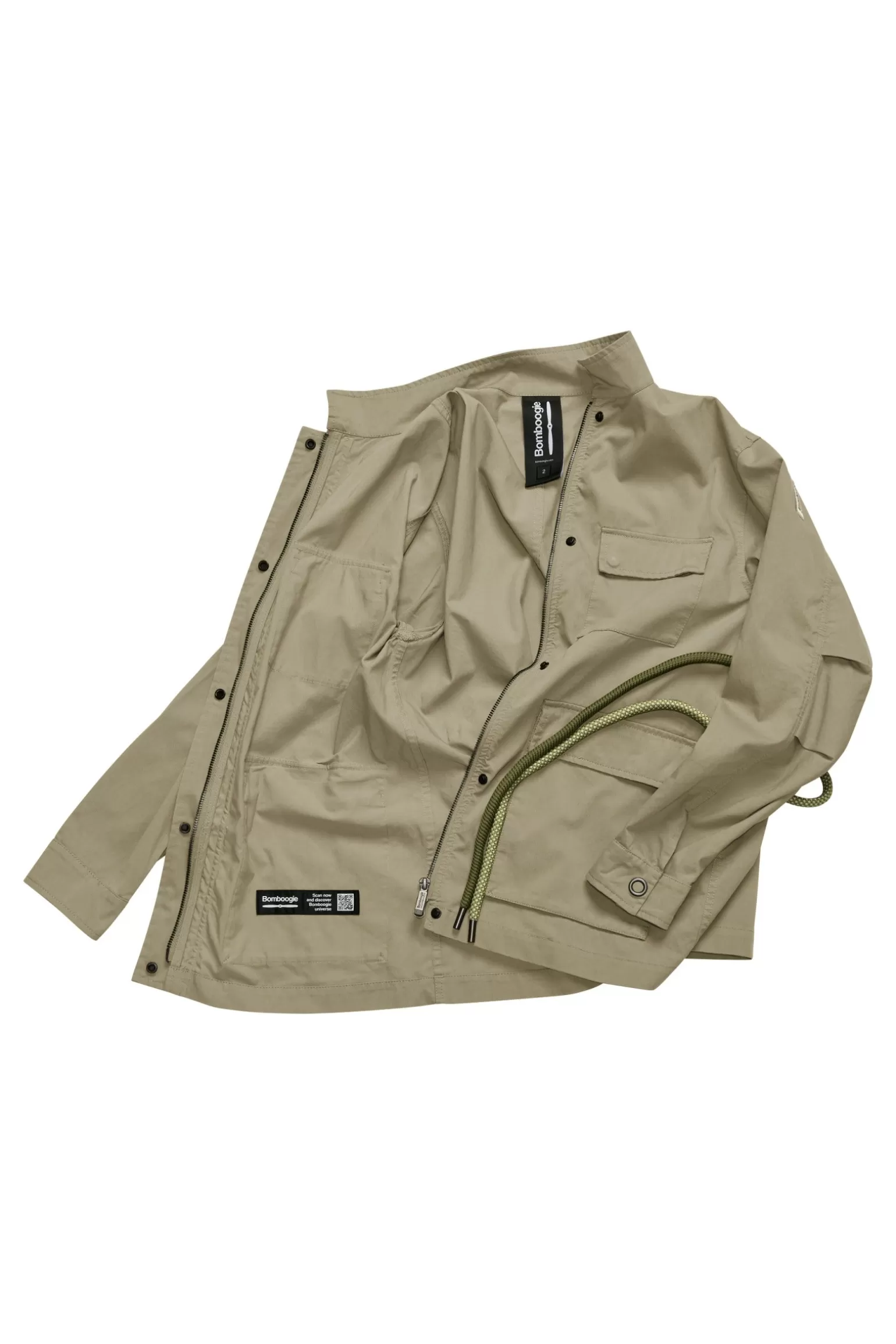 Donna Bomboogie Field Jacket Sfoderata Con Cintura In Corda Bicolore