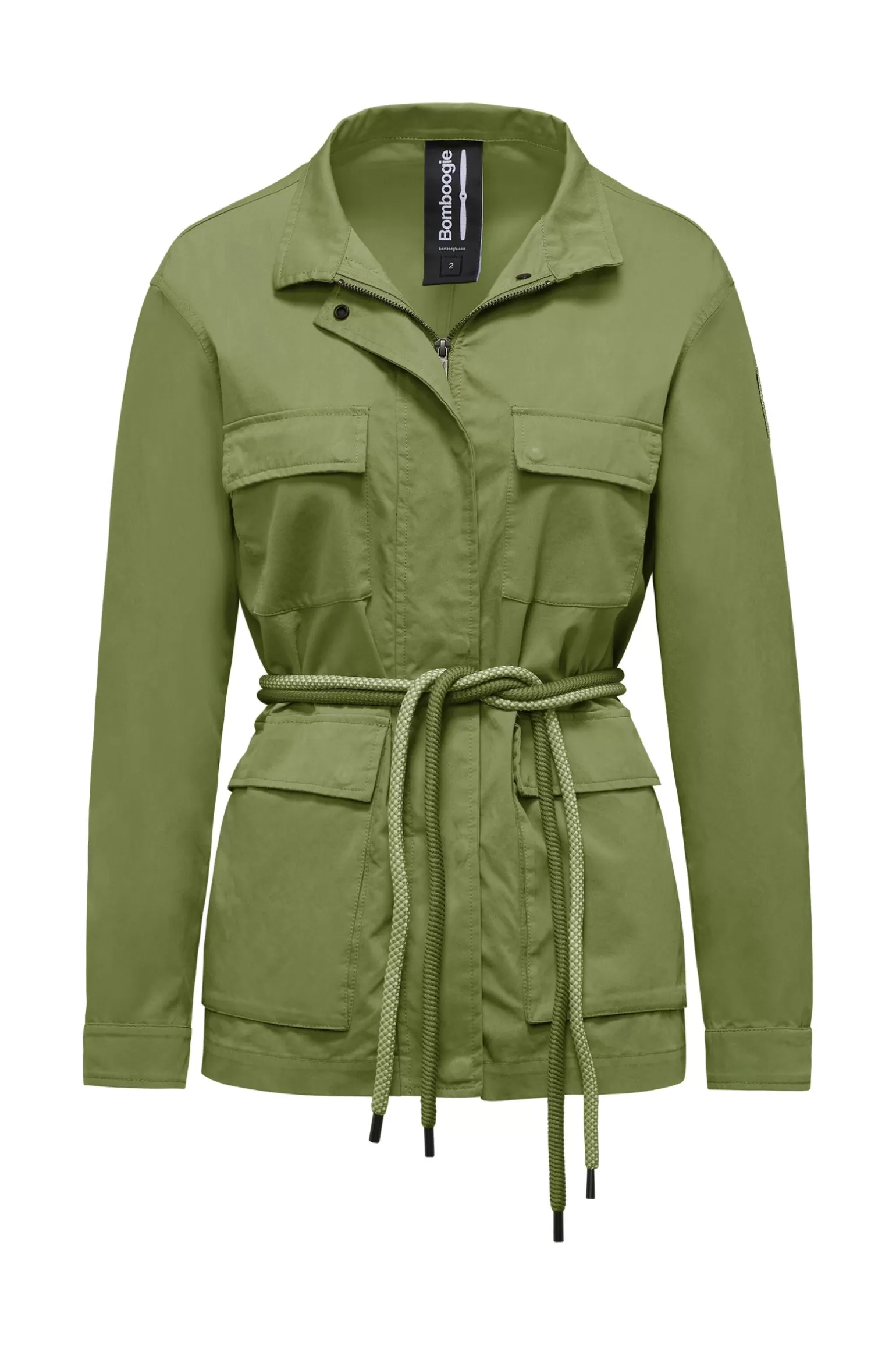 Donna Bomboogie Field Jacket Sfoderata Con Cintura In Corda Bicolore