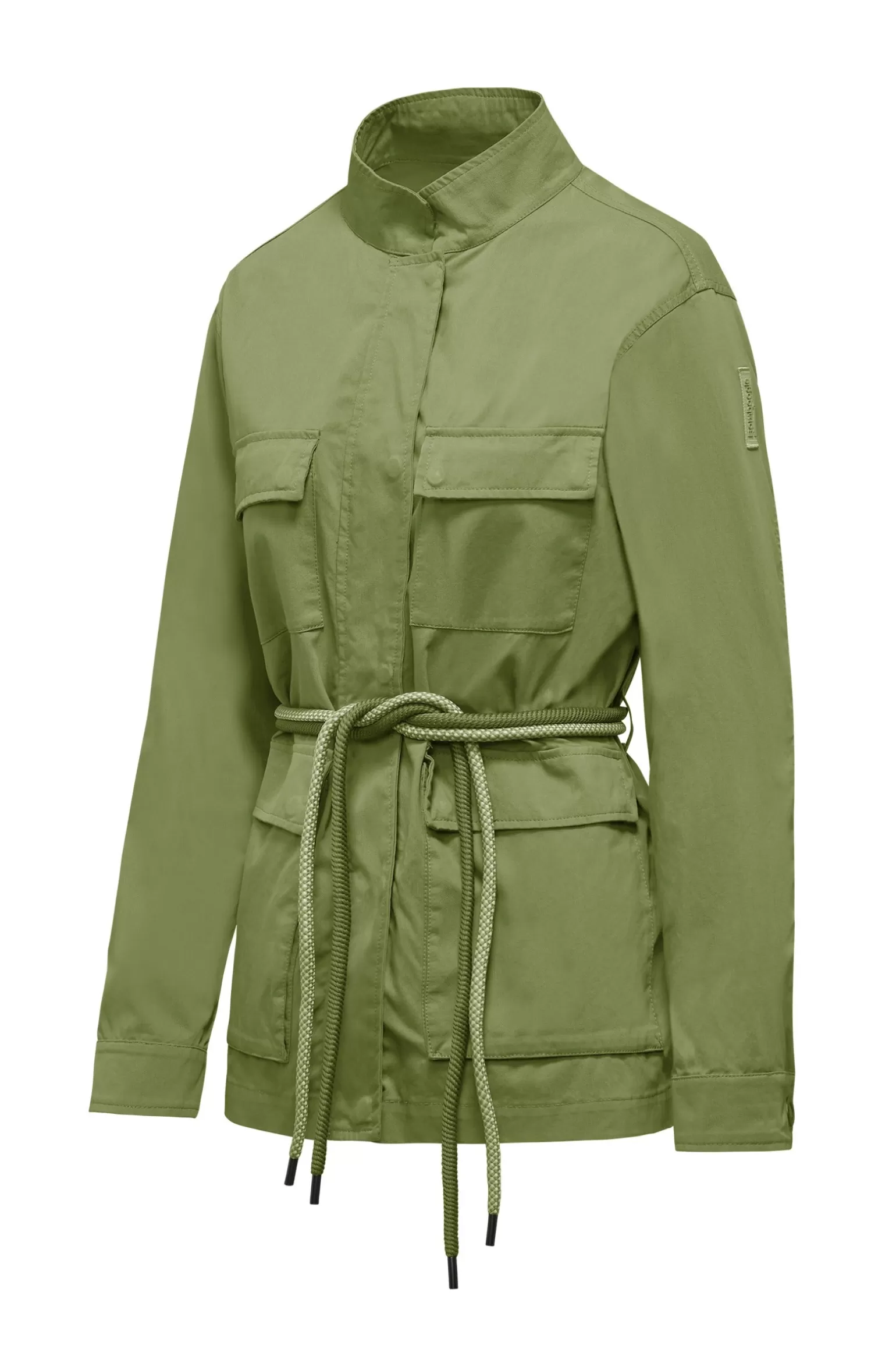 Donna Bomboogie Field Jacket Sfoderata Con Cintura In Corda Bicolore