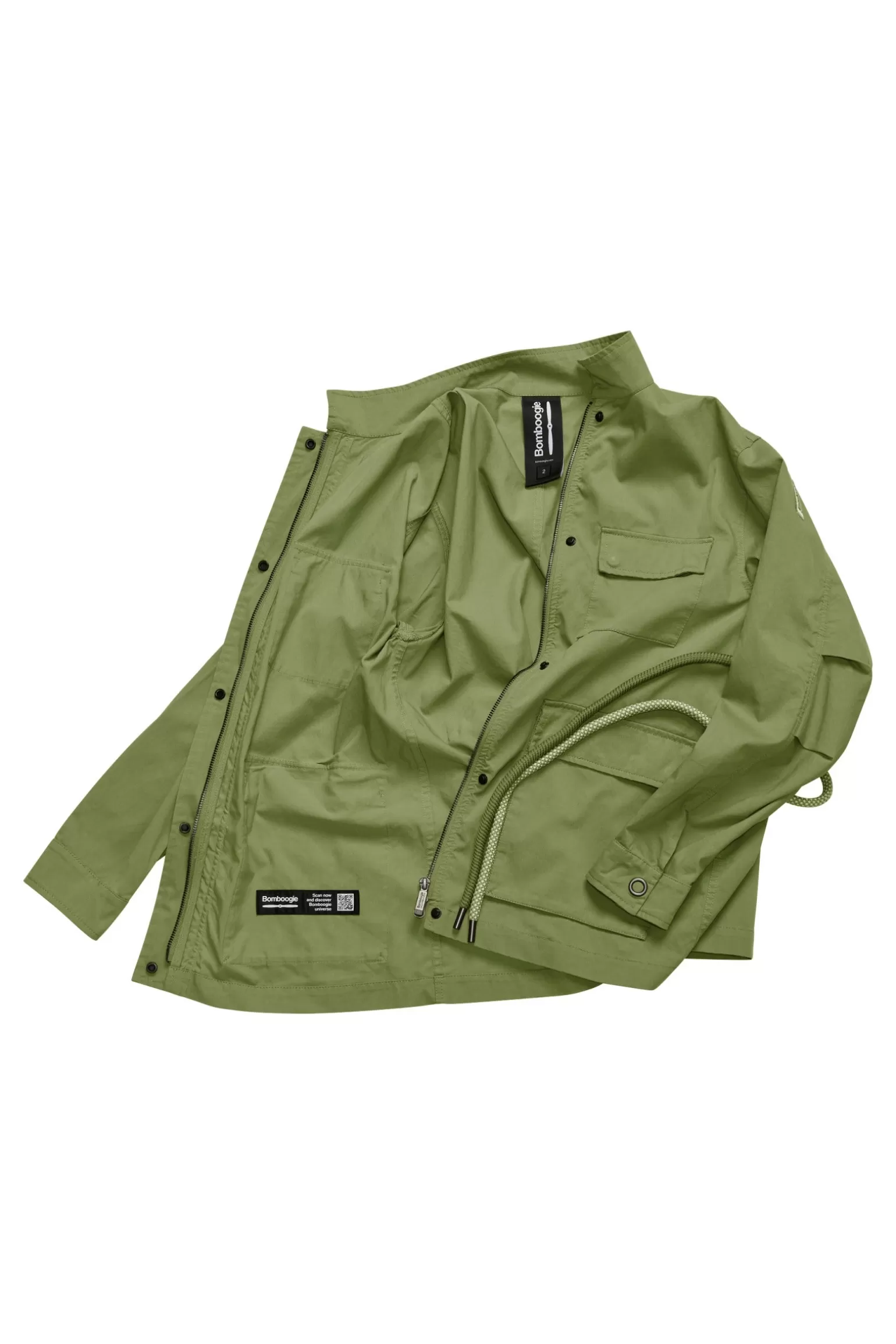 Donna Bomboogie Field Jacket Sfoderata Con Cintura In Corda Bicolore