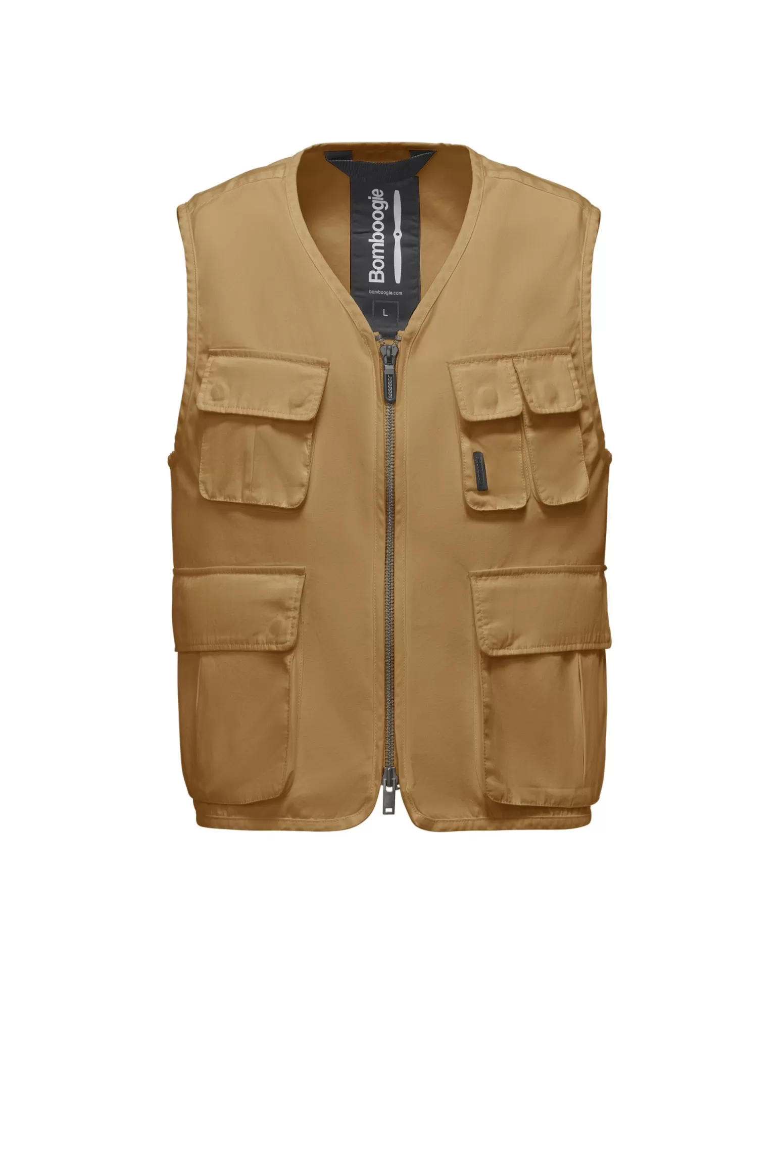 Uomo Bomboogie Gilet Multitasche In Popeline Di Cotone