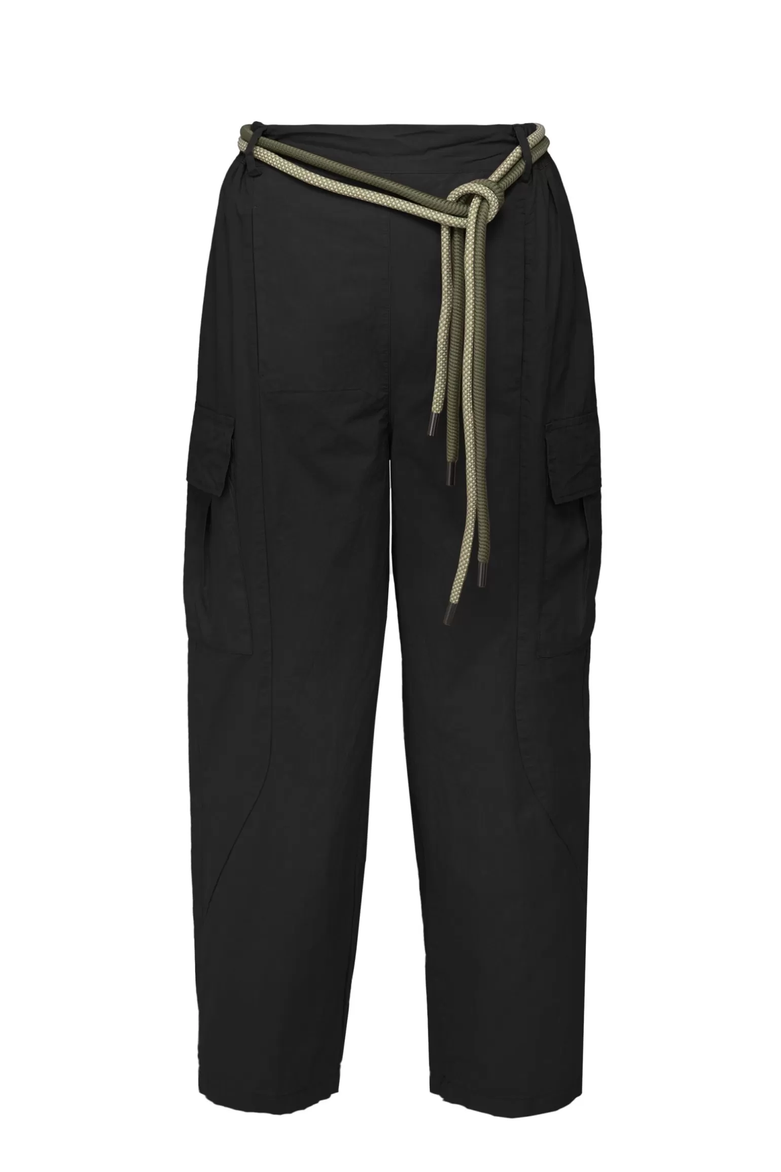 Donna Bomboogie Pantaloni Cargo Balloon Fit Con Cintura In Corda Bicolore