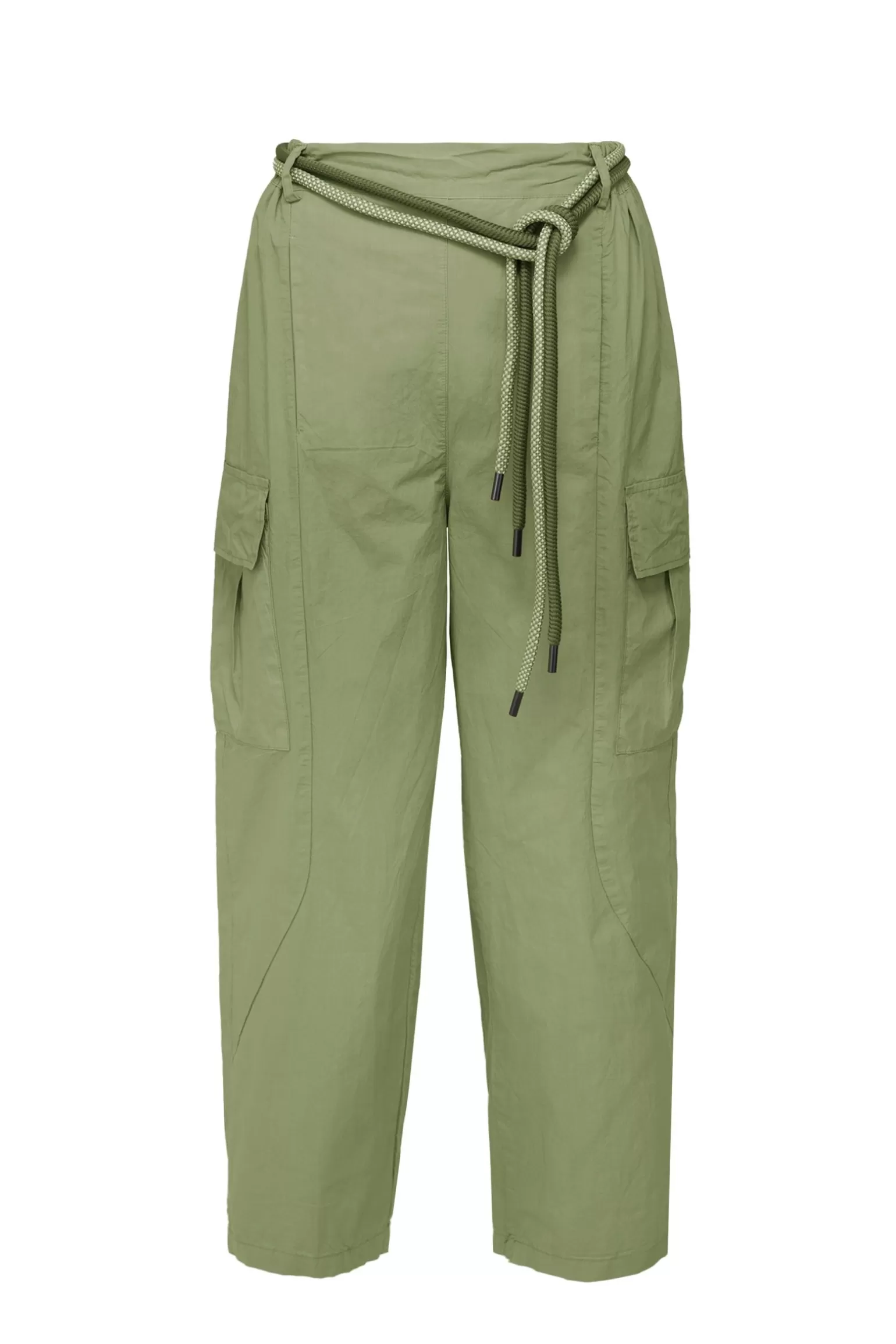 Donna Bomboogie Pantaloni Cargo Balloon Fit Con Cintura In Corda Bicolore